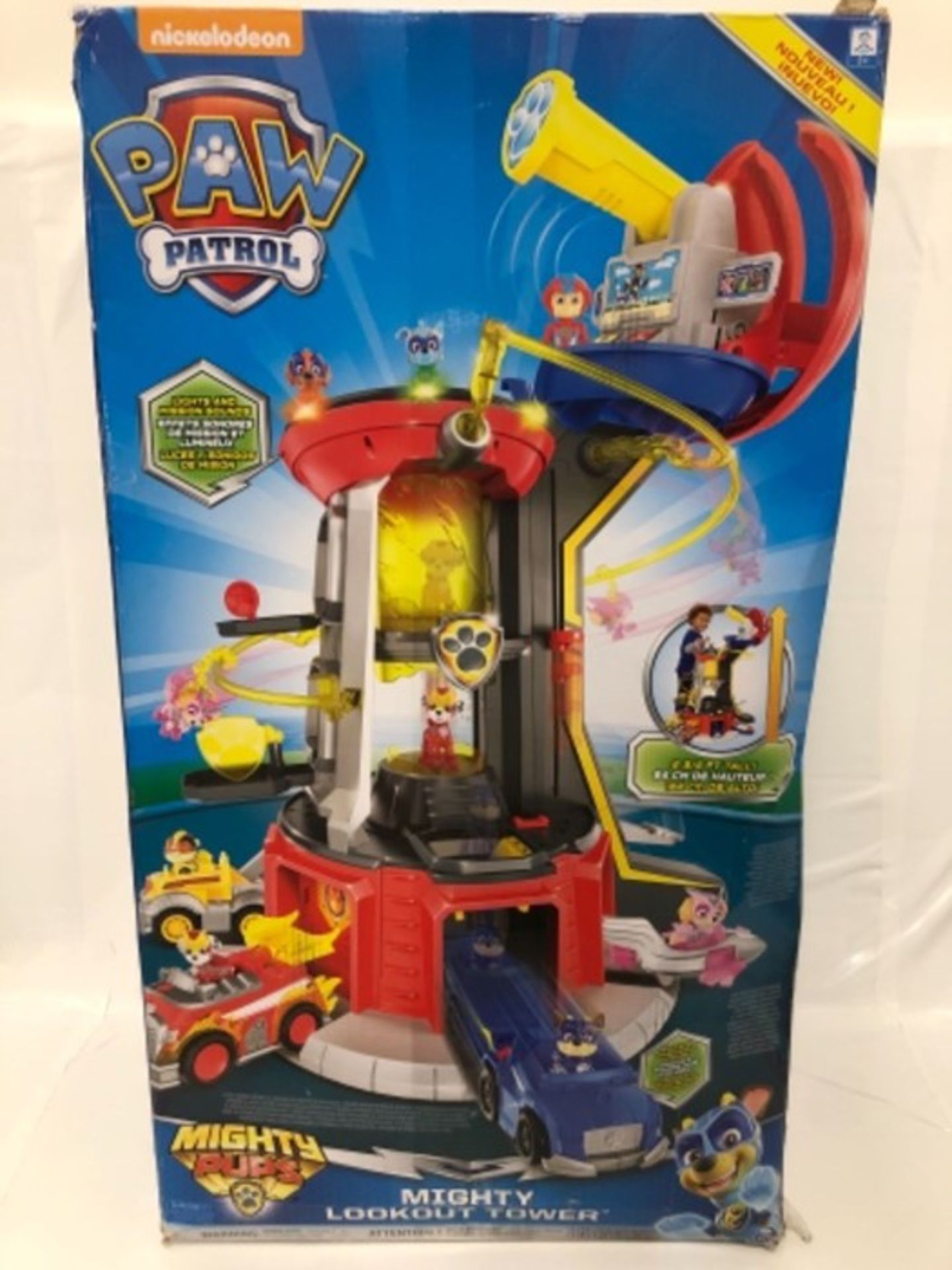 RRP £74.00 PAW Patrol Mighty Pups Super PAWs Lookout Tower Playset with Lights and Sounds, for Ag - Image 2 of 3