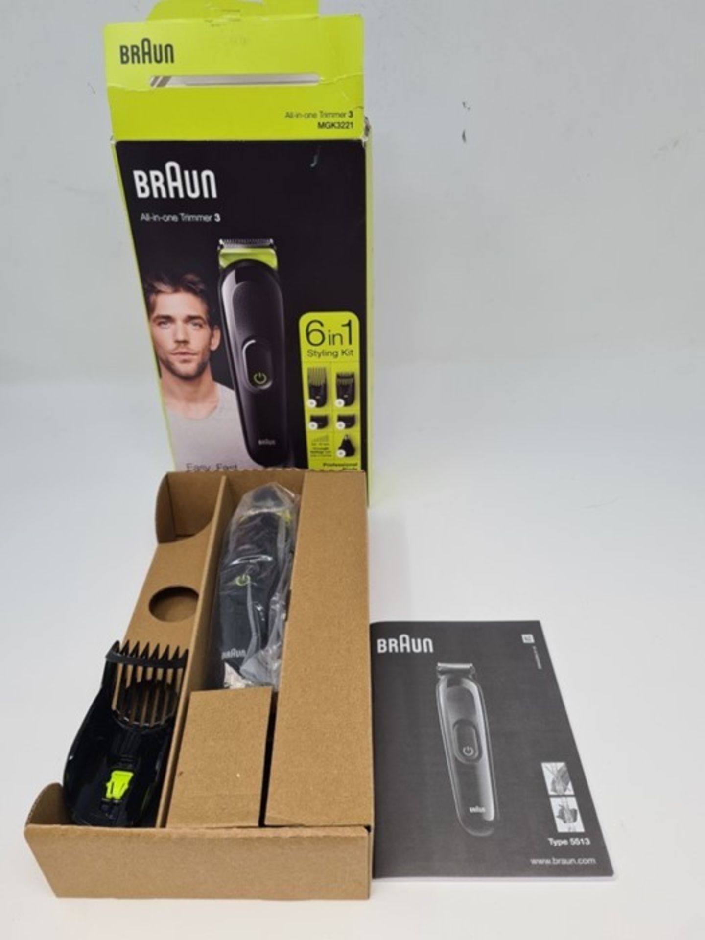 Braun 6-in-1 All-in-one Trimmer 3 MGK3221, Beard Trimmer for Men, Hair Clipper and Fac - Image 2 of 2