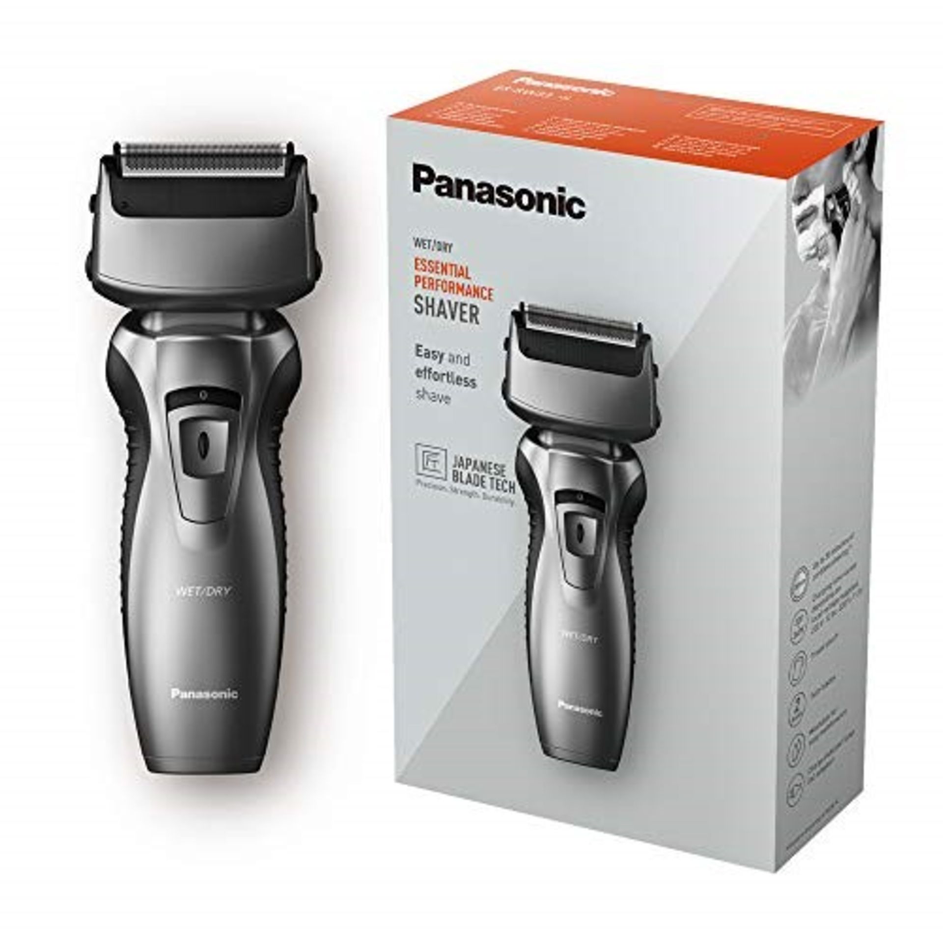 Panasonic ES-RW33 Wet & Dry Dual-Blade Electric Shaver for Men, UK 2 Pin Plug