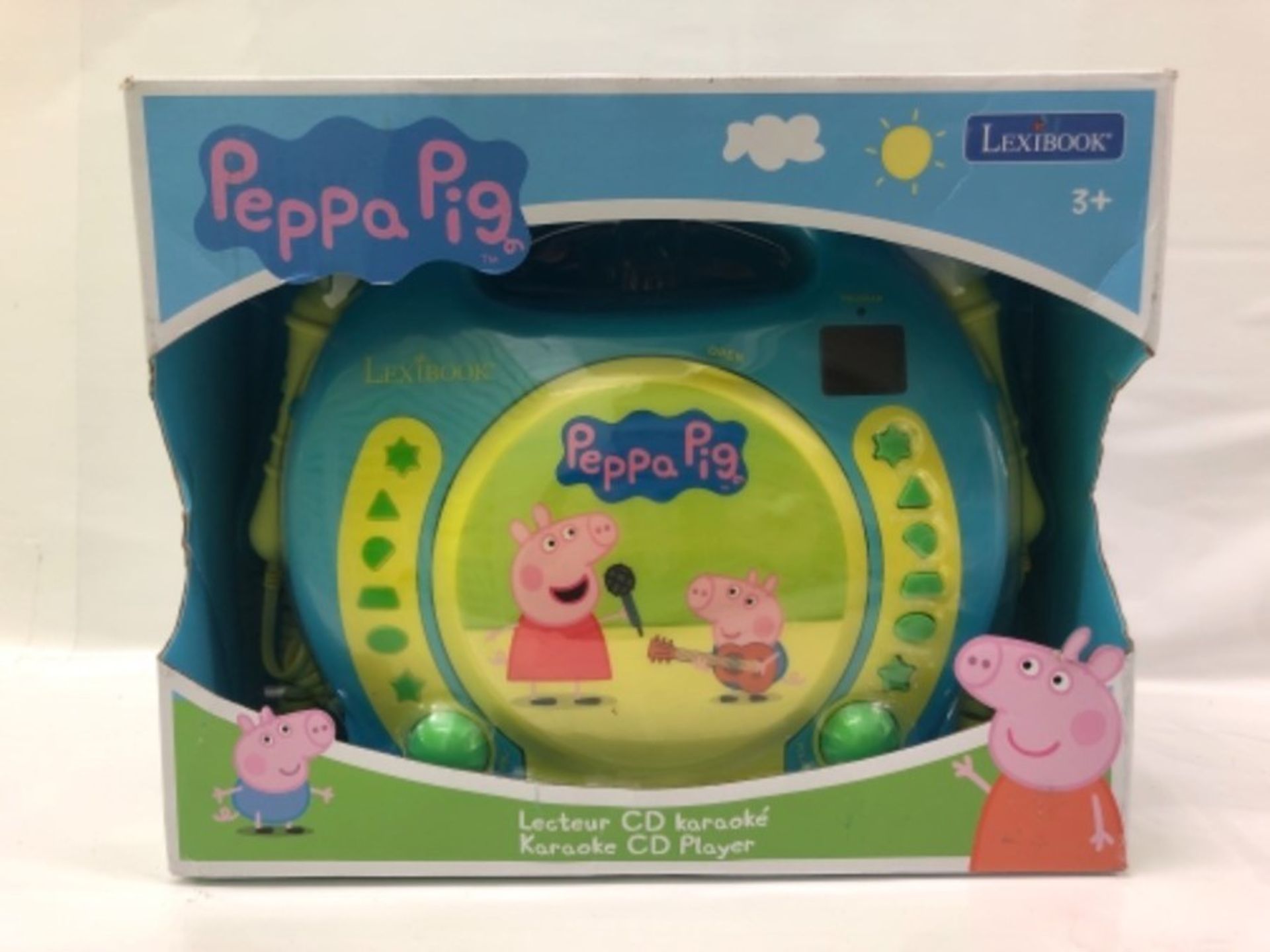 Lexibook Peppa Pig Georges CD player for kids with 2 toy microphones, headphones jack, - Image 2 of 3