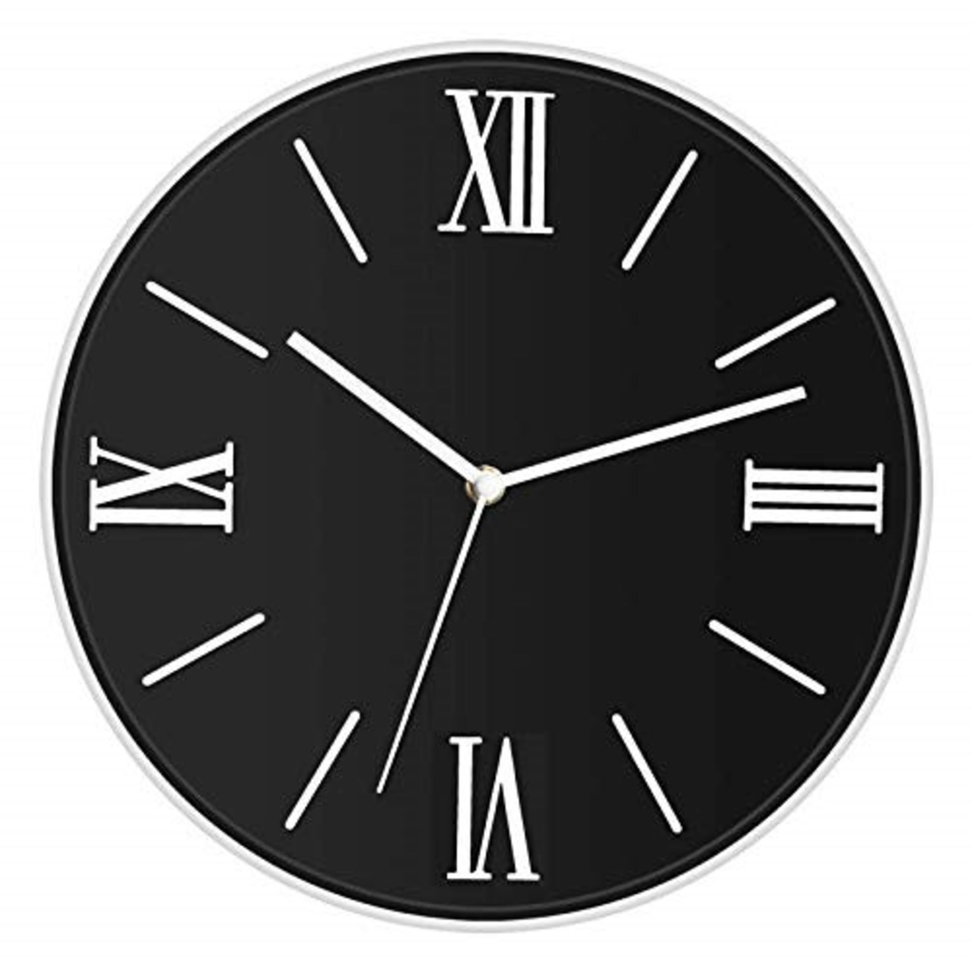 Foxtop Modern Wall Clock 12" Silent Non-Ticking Arabic Numeral Clock Round Decorative