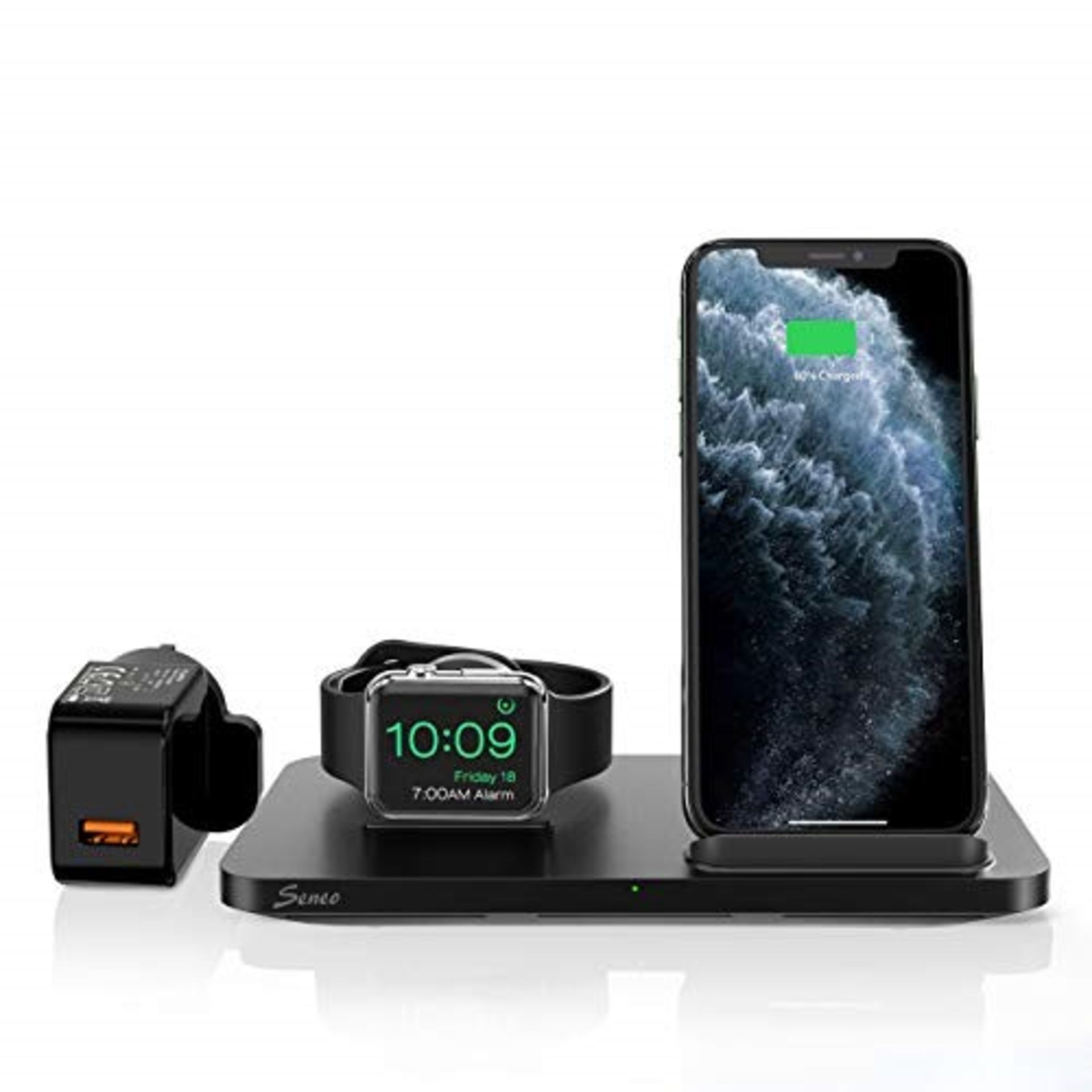 Seneo 2 in 1 Wireless Charger, Apple Watch Charging Stand, Nightstand Mode for iWatch