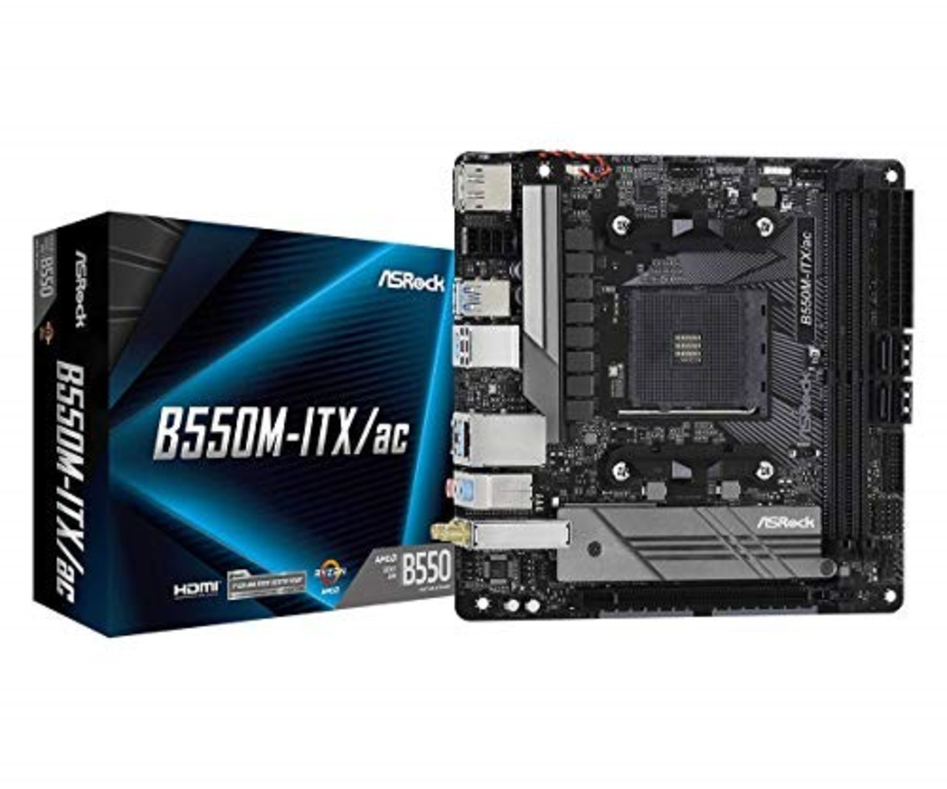 RRP £122.00 ASRock B550M-ITX/AC Supports 3rd Gen AMD AM4 Ryzen"! / Future AMD Ryzen"! Processors