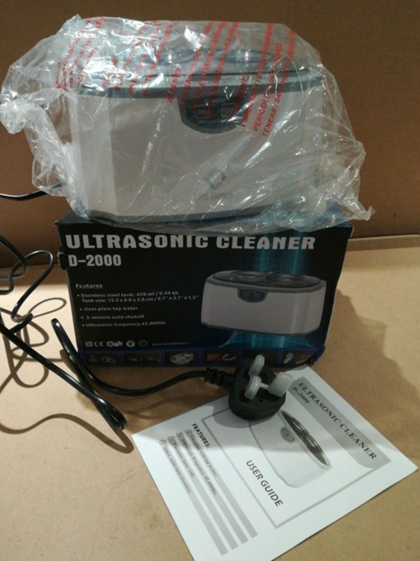 Ultrasonic Cleaner Jewellery Cleaner Machine 420ML 45000Hz, Life Basis Ultra Sonic Cle - Image 2 of 2