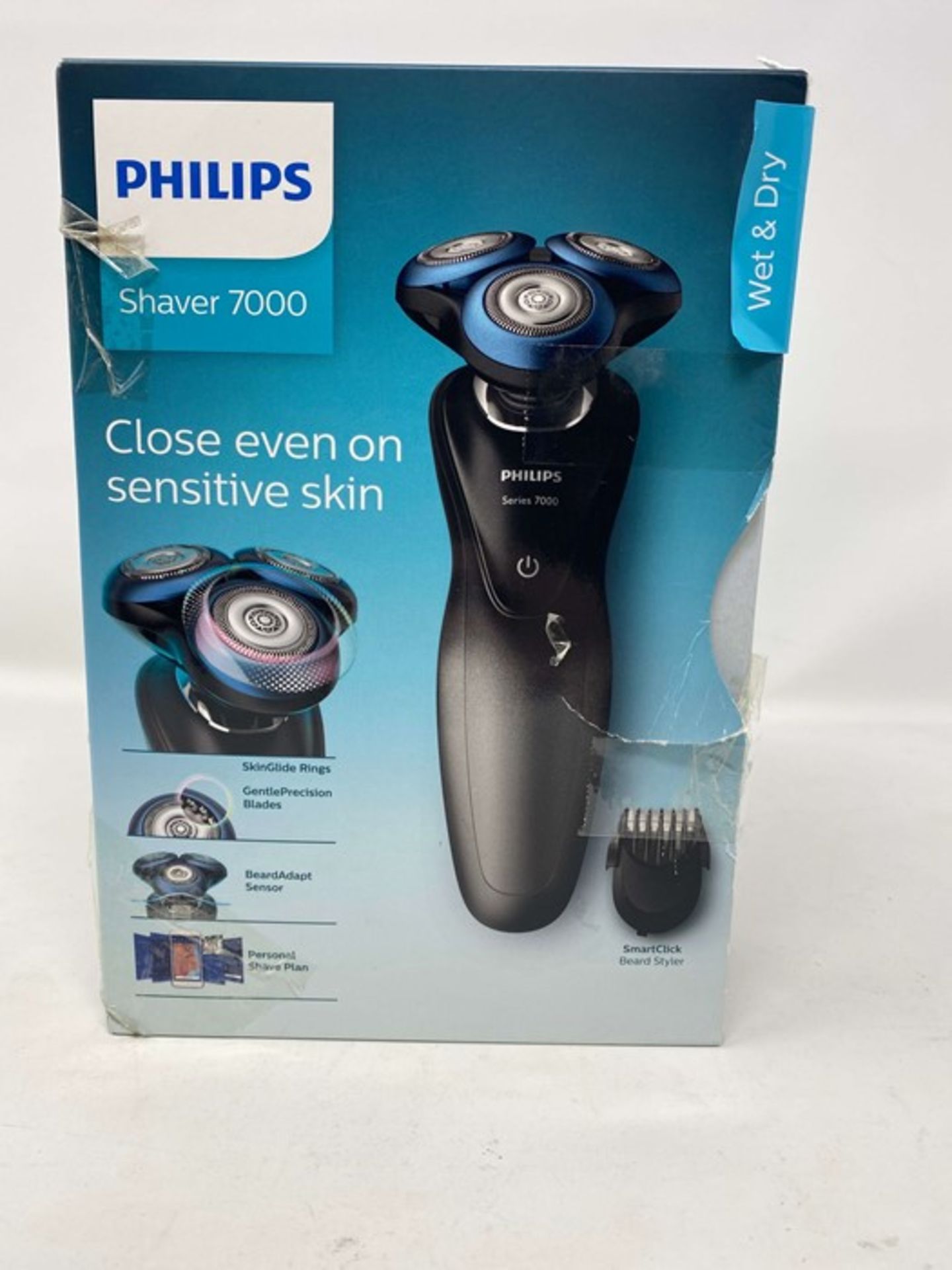 RRP £124.00 Philips Series 7000 Wet & Dry Smart Shaver with SmartClick Beard Styler, Grey/Blue - S - Image 2 of 2