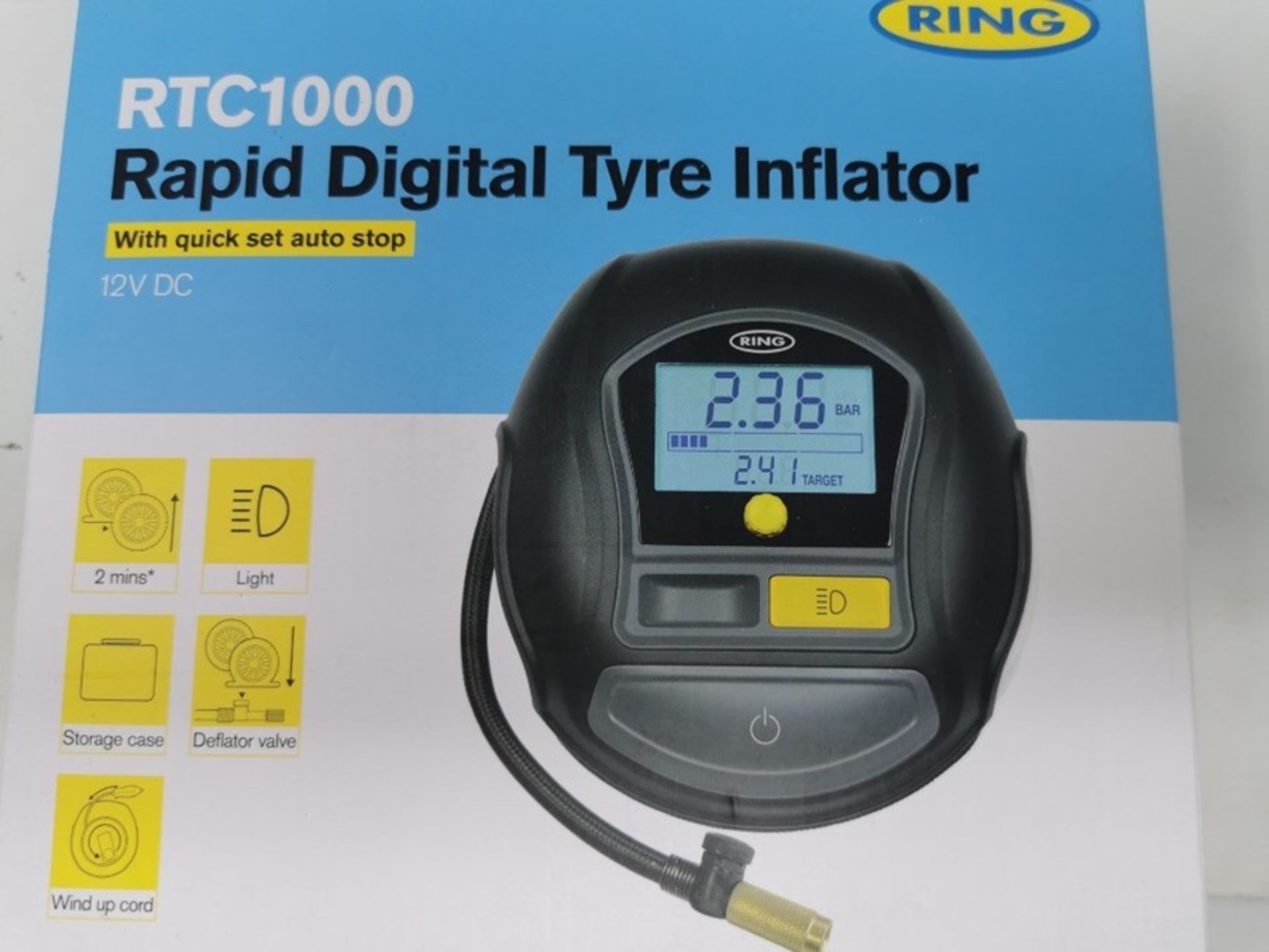 Ring Automotive Ring RTC1000 12V Rapid Preset Digital, Air Compressor Pump, 2 min Tyre - Image 2 of 3