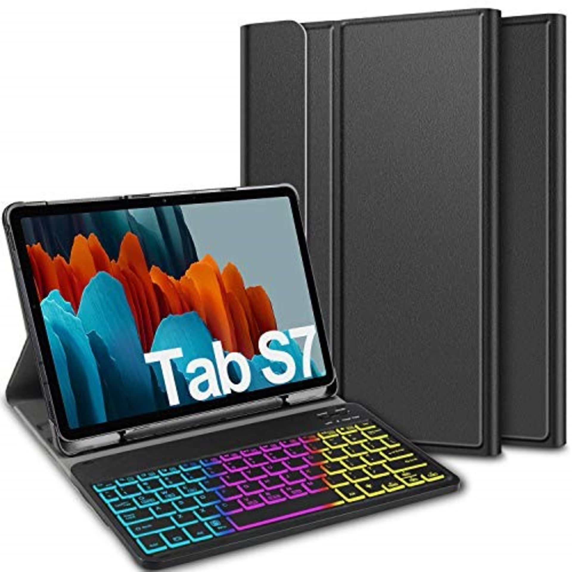 ELTD Keyboard Case for Samsung Galaxy Tab S7 (QWERTY Layout), Case with 7 Colors Backl