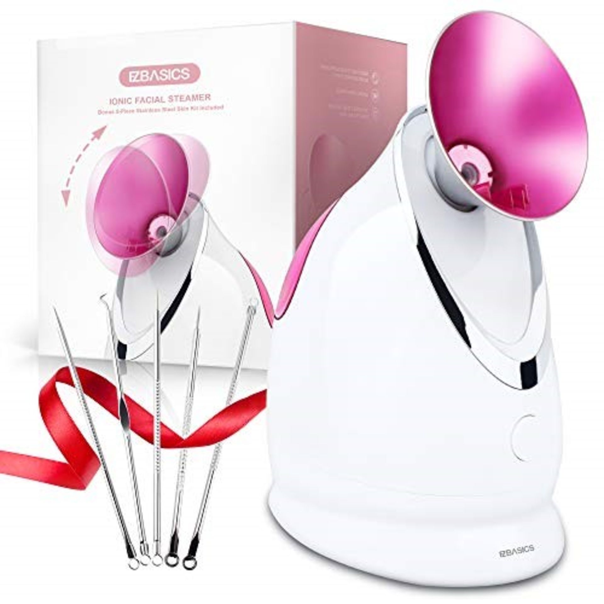 EZBASICS Nano Ionic Facial Steamer, Unclogs Pores, Warm Mist Humidifier Atomizer, Saun