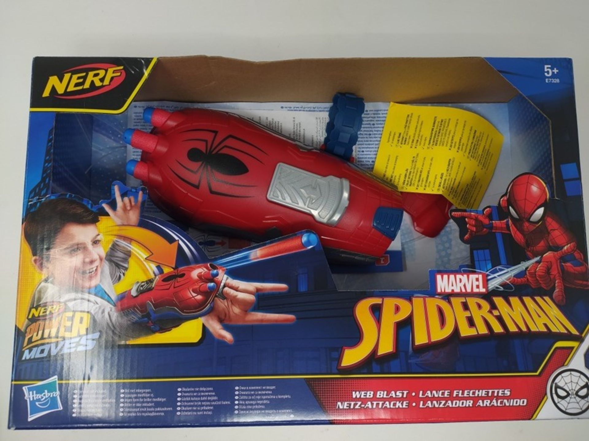 NERF Power Moves Marvel Spider-Man Web Blast Web Shooter NERF Dart-Launching Toy for K - Image 2 of 2