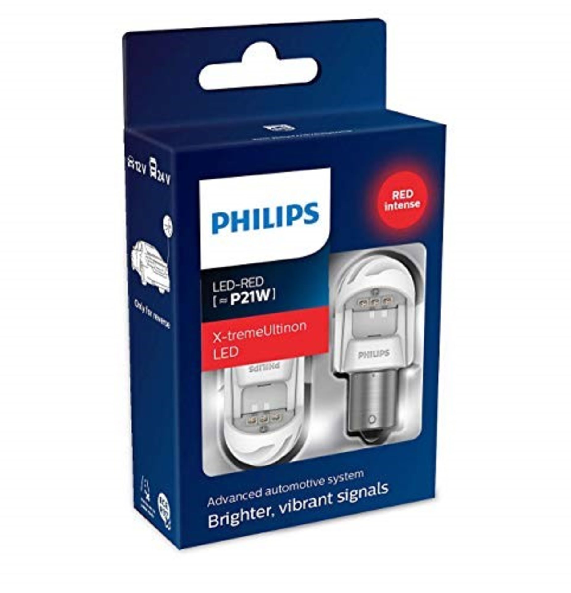 Philips 11498XURX2 LED car signaling Bulb (P21W red), Set of 2