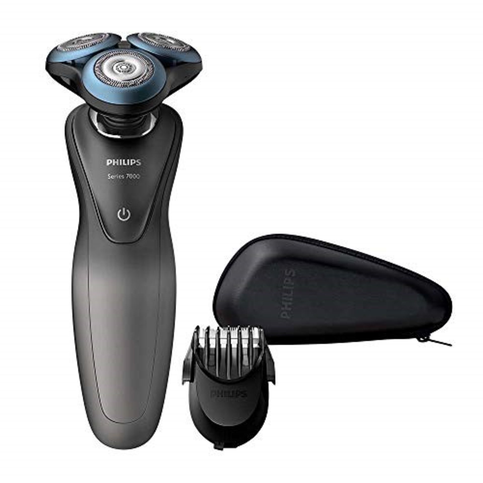 RRP £124.00 Philips Series 7000 Wet & Dry Smart Shaver with SmartClick Beard Styler, Grey/Blue - S