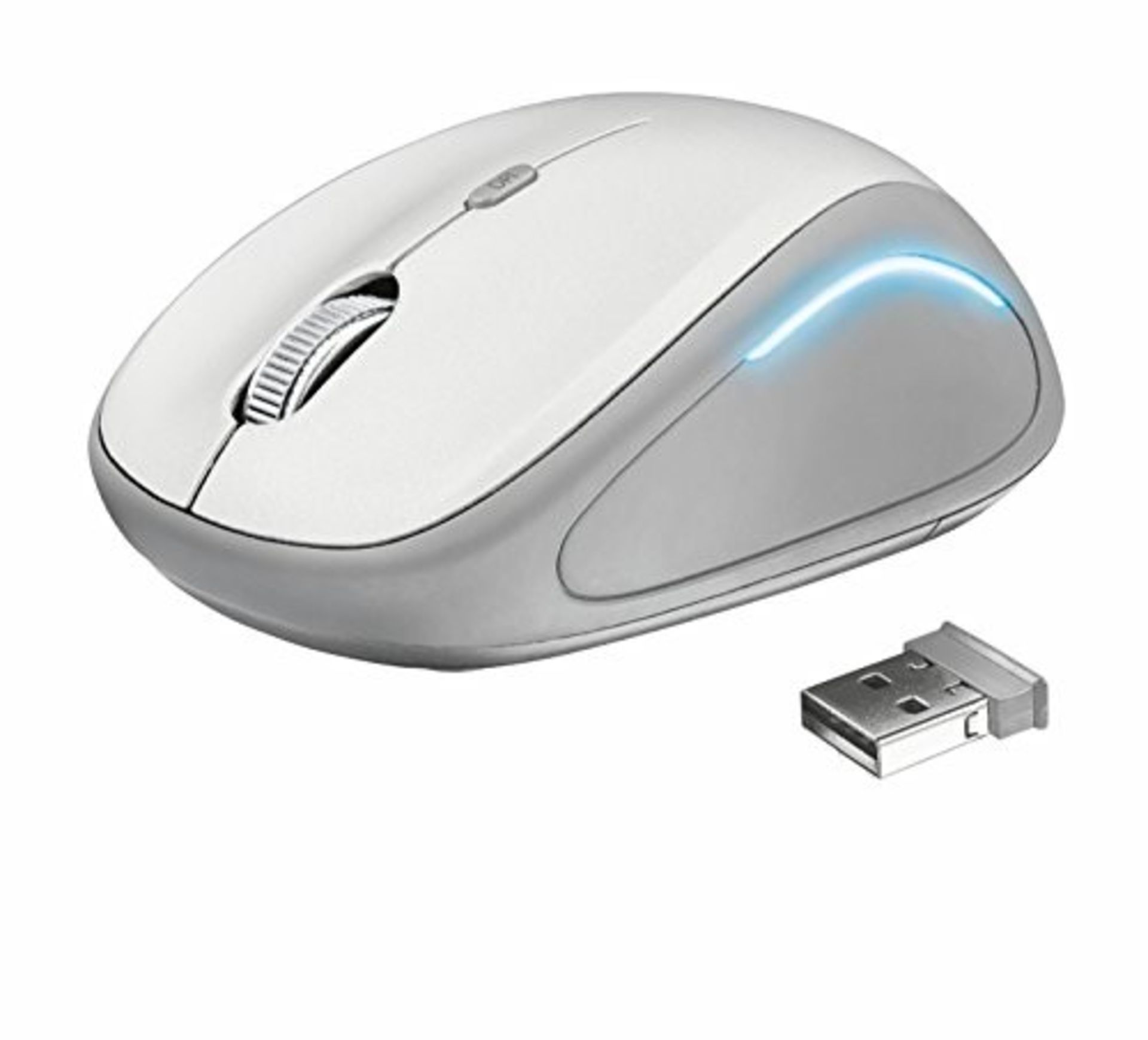 Trust Yvi FX Wireless USB Mouse for Computer and Laptop - White