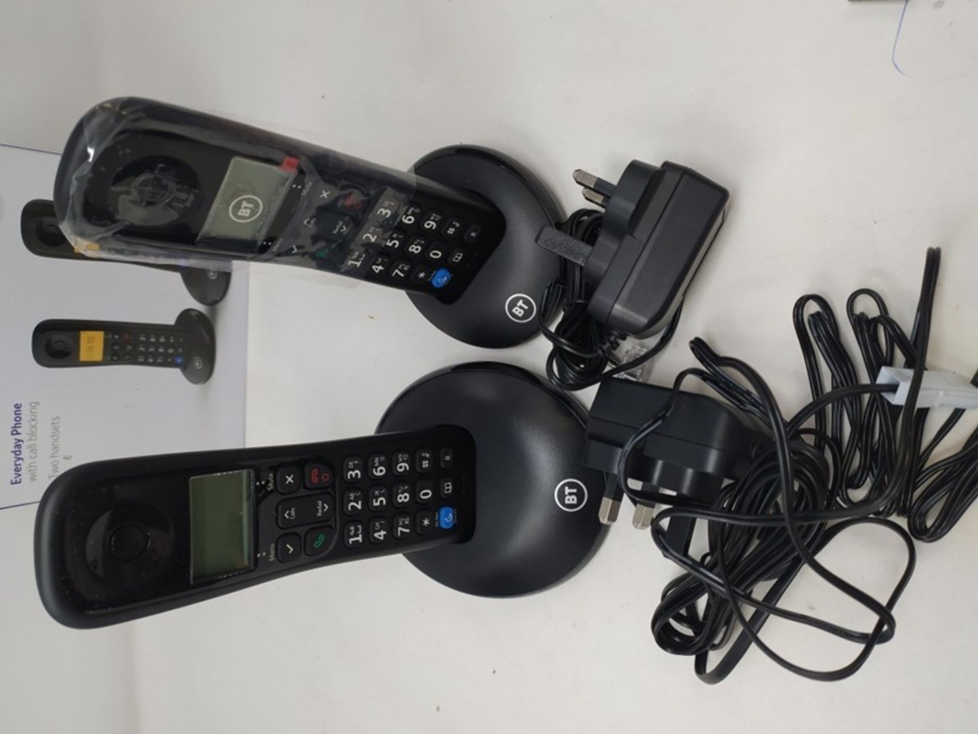 BT Everyday Cordless Home Phone with Basic Call Blocking, Twin Handset Pack, Black - Image 2 of 2