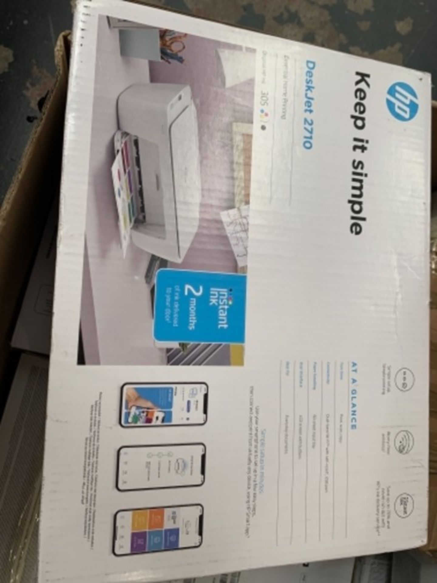 HP 5AR83B DeskJet 2710 All-in-One Printer with Wireless Printing, Instant Ink with 2 M - Image 2 of 3