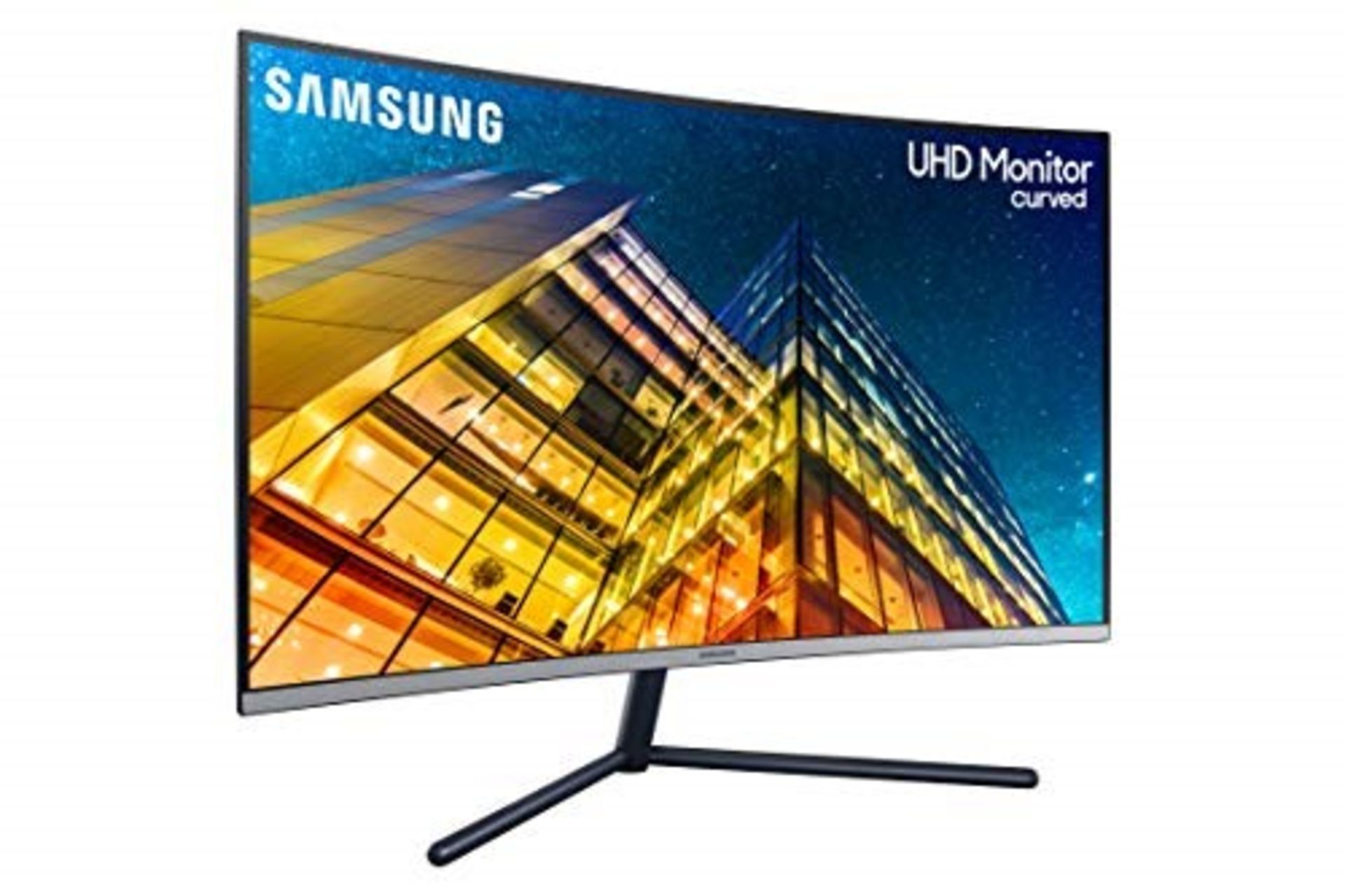 RRP £369.00 Samsung U32R590 32Inch Curved UHD 4K Monitor 3840x2160 HDMI, Dport, Dark Blue Grey