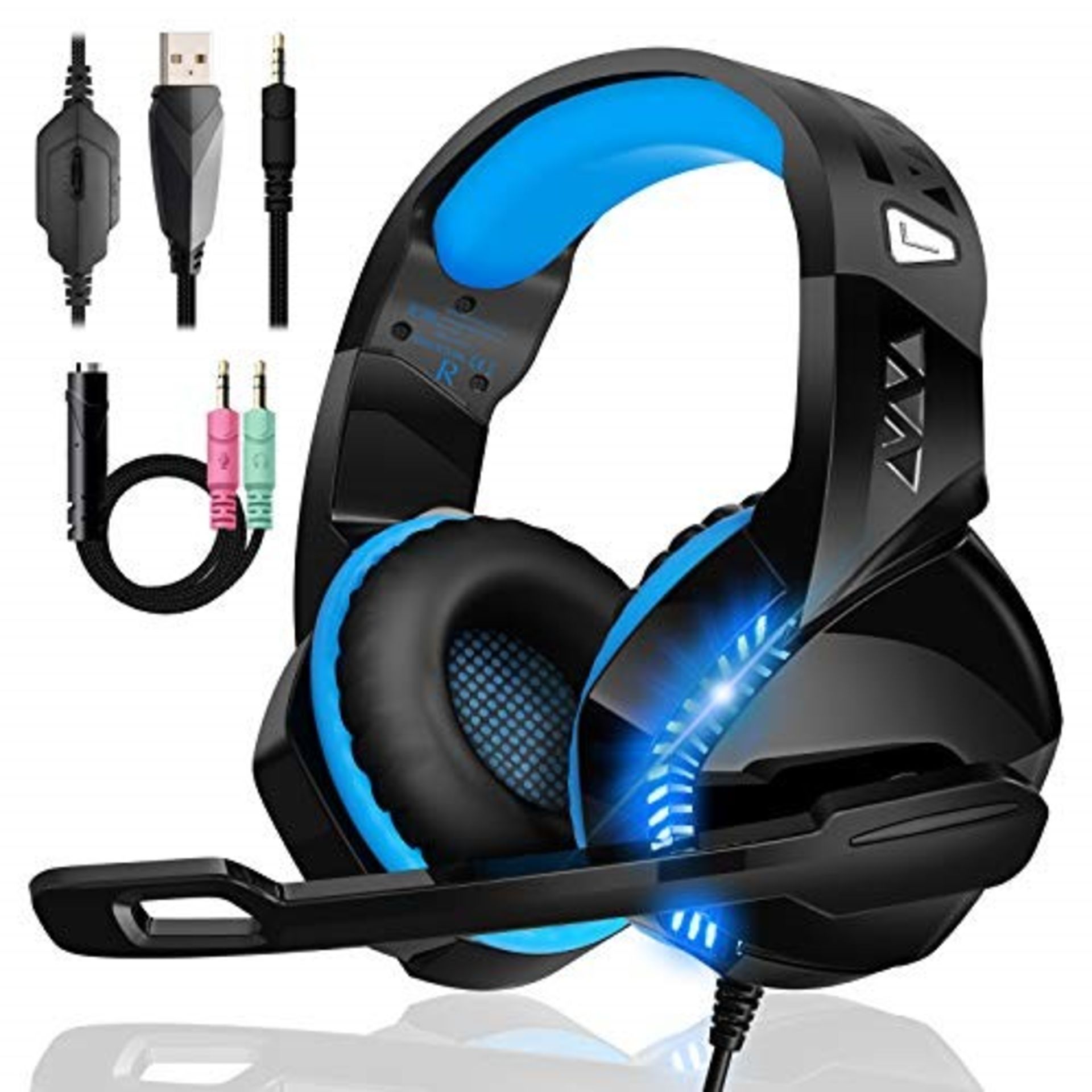 Gaming Headset for Xbox One, PS4 Headset with Mic Noise Cancelling Over Ear PC Headpho