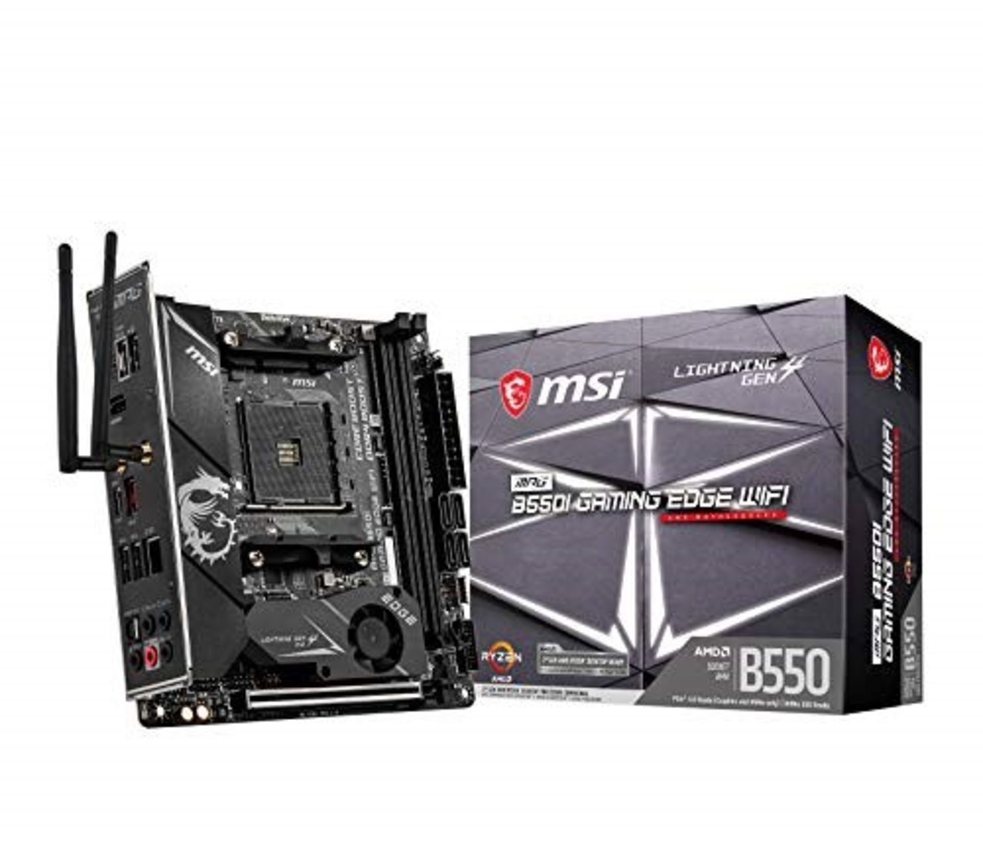 RRP £160.00 MSI MPG B550I GAMING EDGE Wi-Fi Motherboard Mini-ITX, AM4, DDR4, Dual M.2, LAN, 802.11