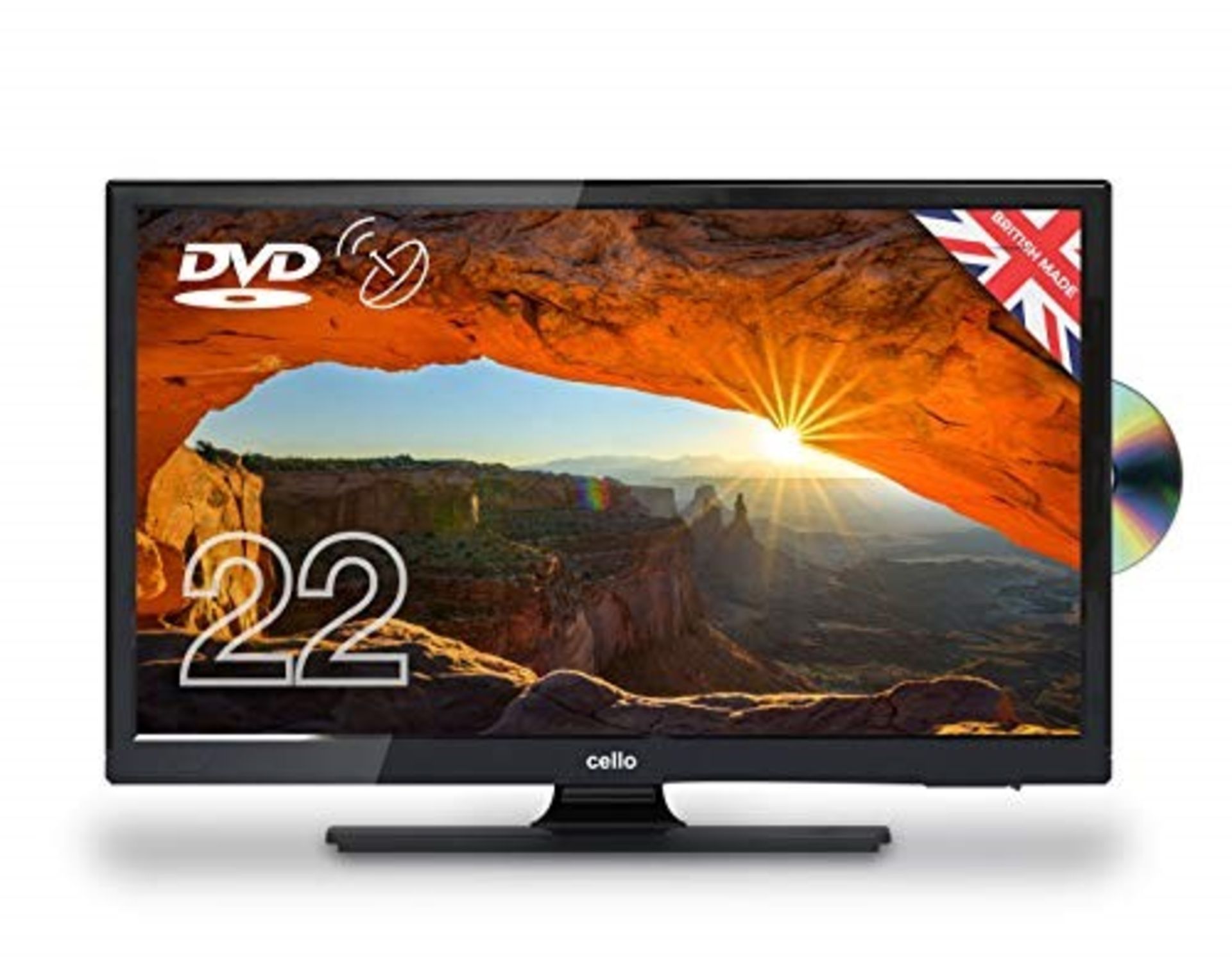 RRP £184.00 Cello 22" C22230FT2S2 12 Volt LED TV/DVD Freeview HD and Satellite Tuner Made In The U