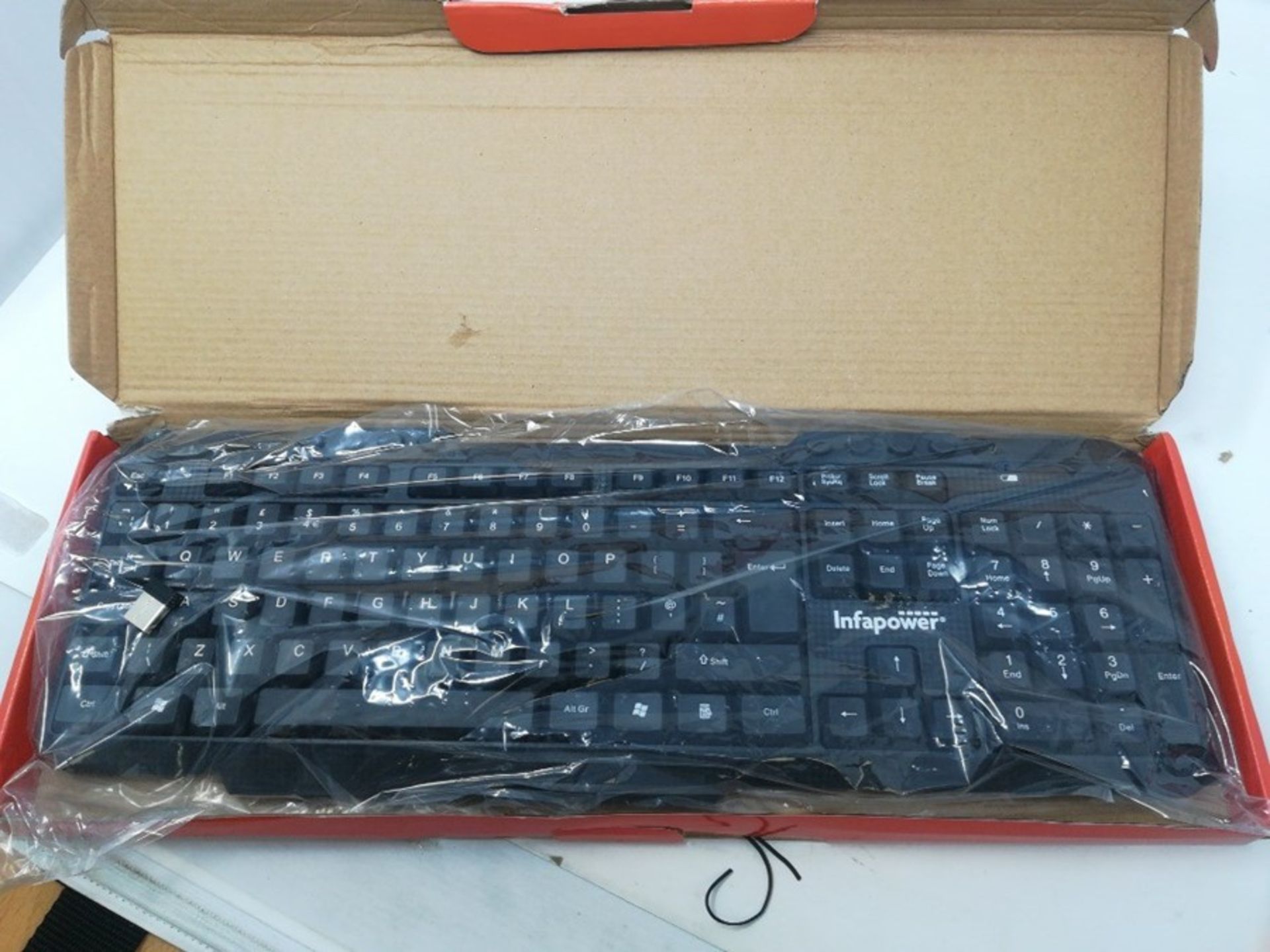 Infapower Full Size Wireless Keyboard, Black