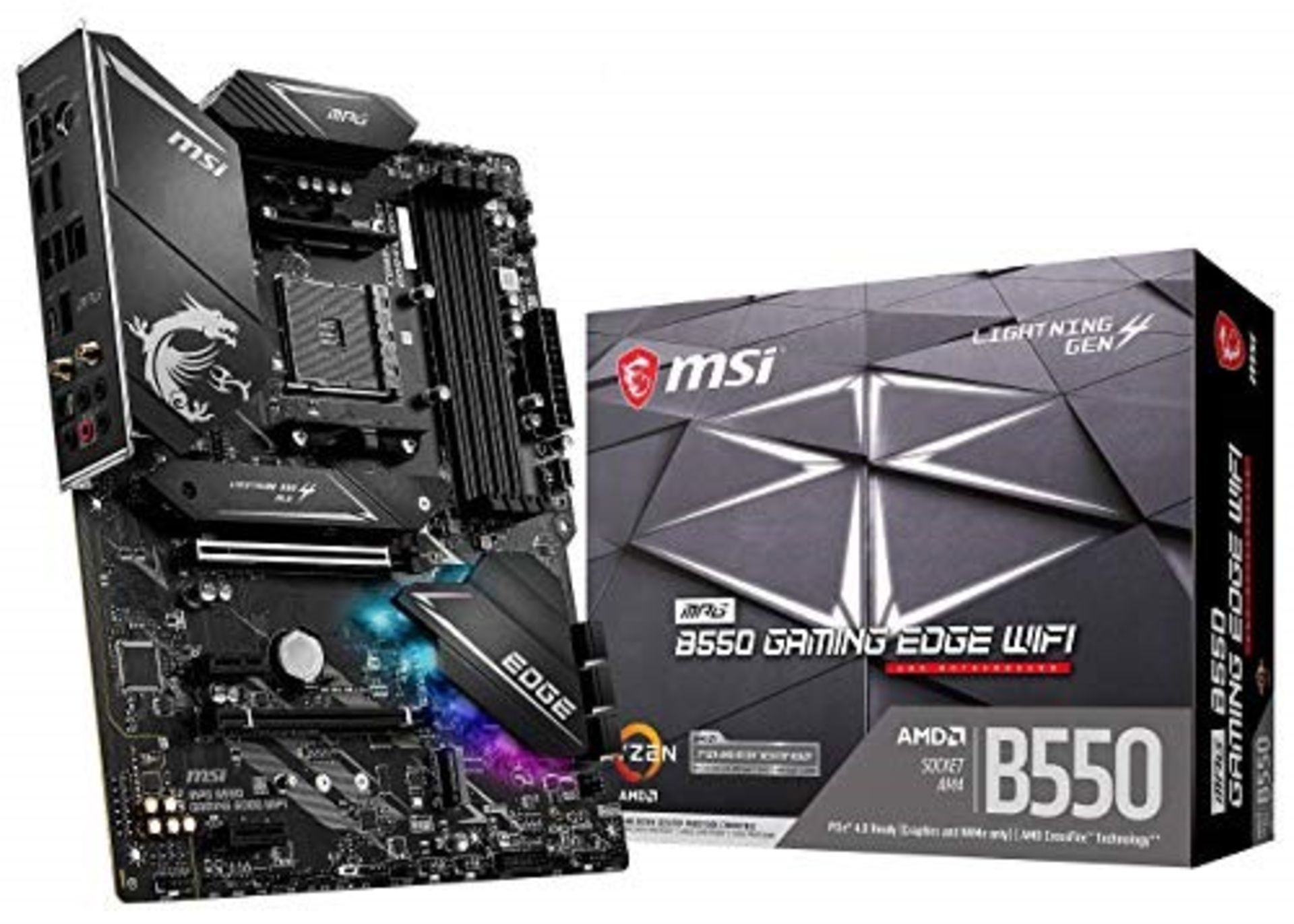 RRP £159.00 MSI MPG B550 GAMING EDGE Wi-Fi Motherboard ATX, AM4, DDR4, Dual M.2, LAN, 802.11ax Wi-