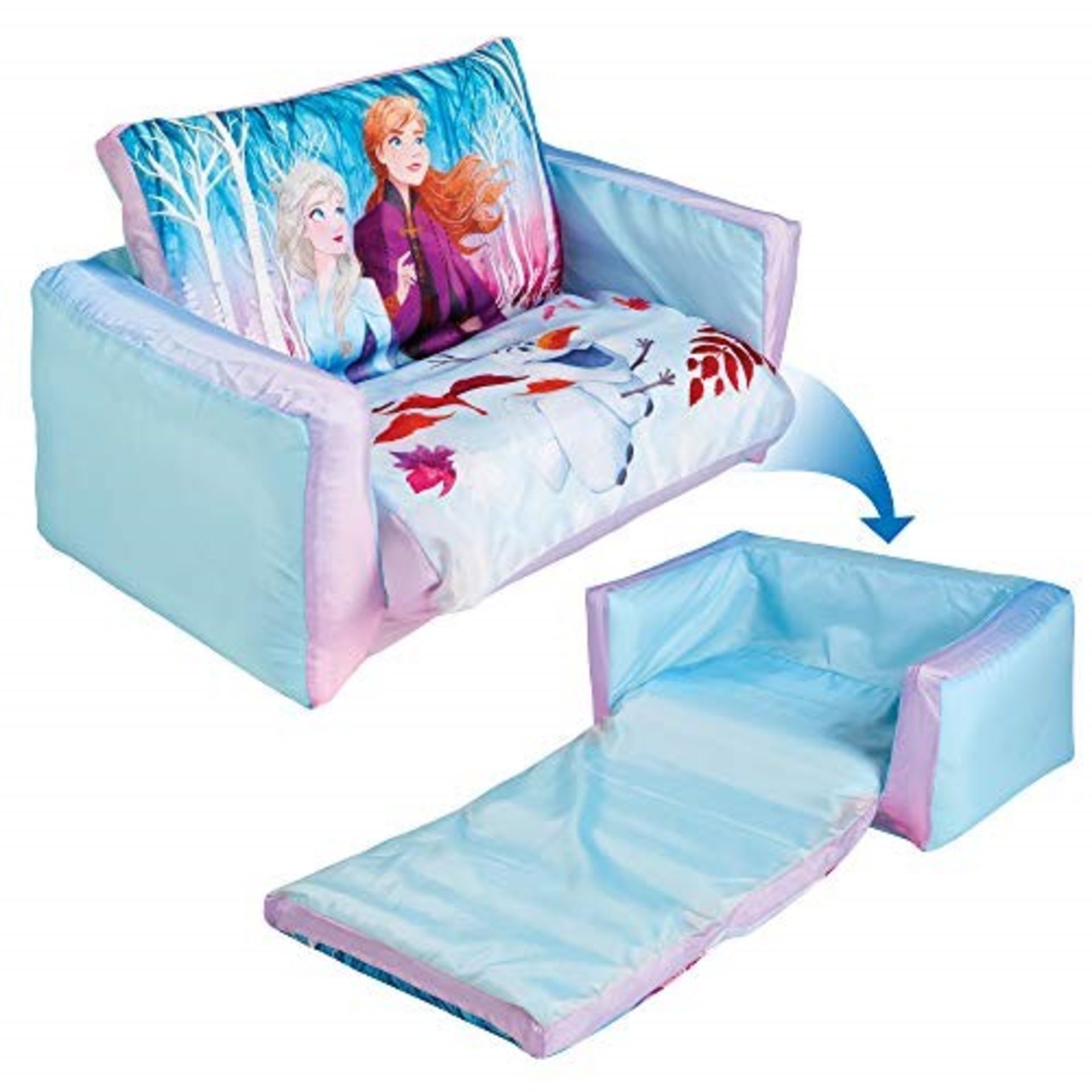 Disney Frozen Flip Out Mini 2 in 1 Kids Inflatable Sofa and Lounger, Blue