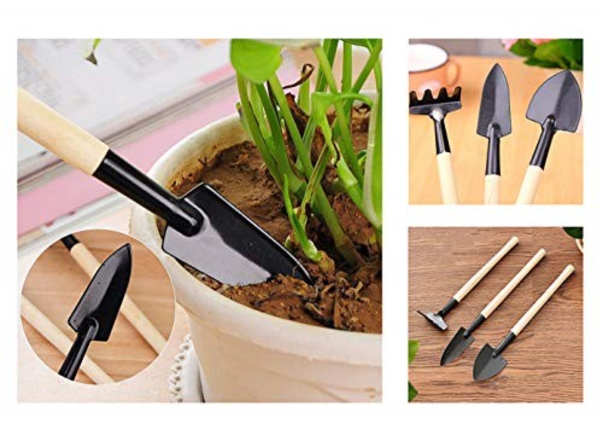 Eva ShopÂ® Set of 3 Premium Mini Garden Tools Garden Tool Set Shovel Rake and Spade