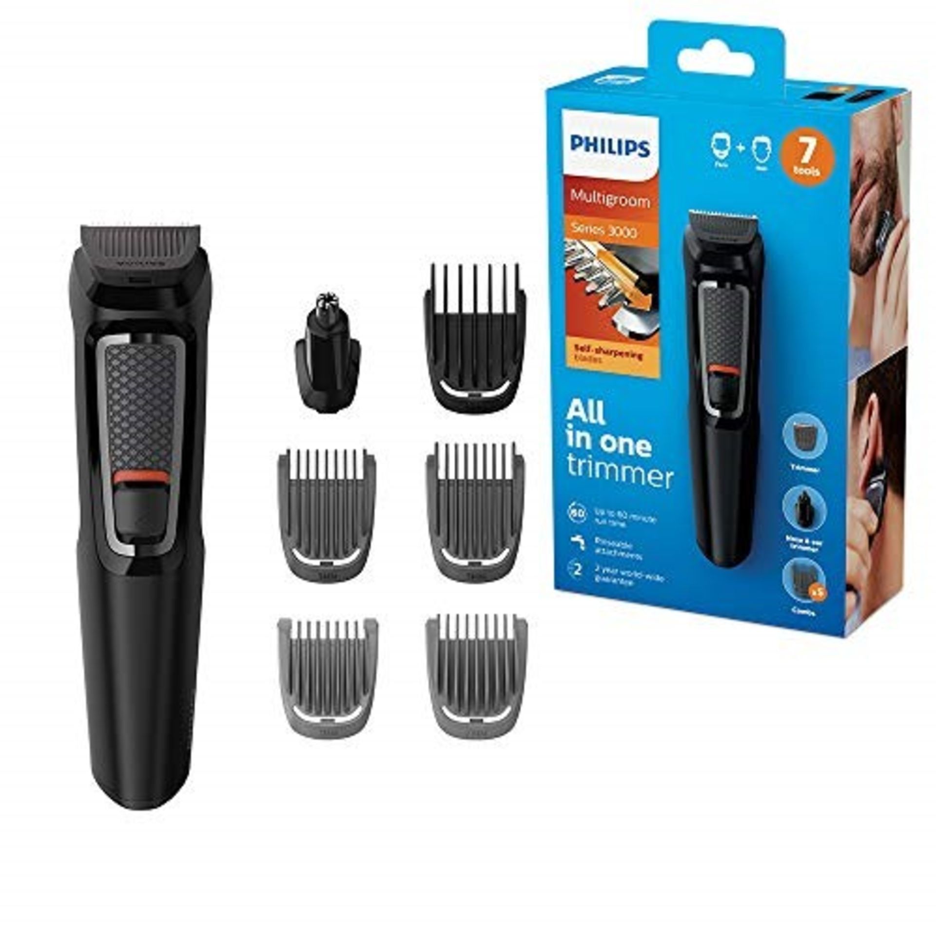 Philips 7-in-1 All-In-One Trimmer, Series 3000 Grooming Kit, Beard Trimmer and Hair Cl