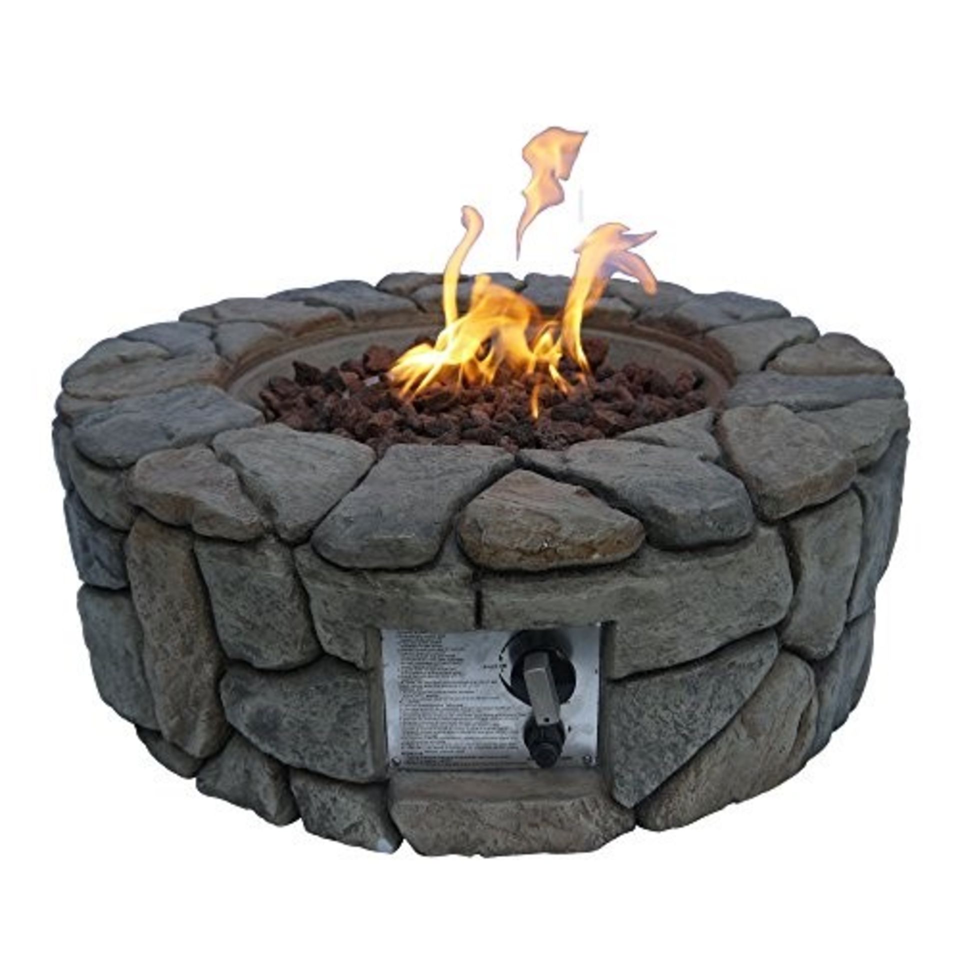 RRP £237.00 Peaktop Round 28inch Fire Pit, Stone Grey