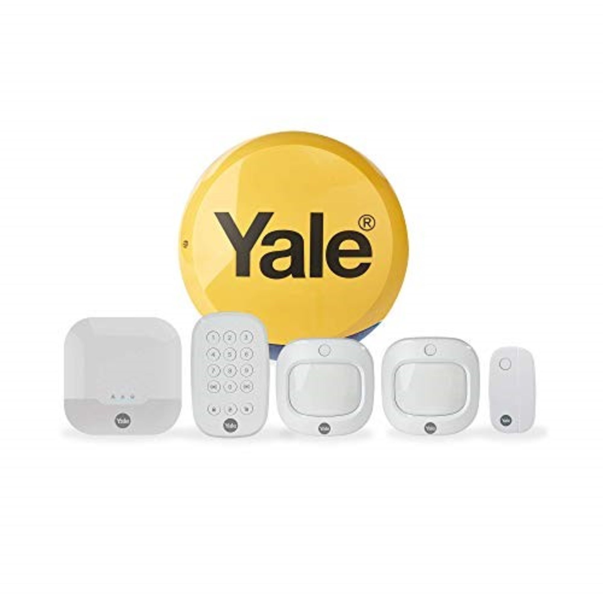 RRP £224.00 Yale IA-320 Sync Smart Home Security Alarm, 6 Piece Kit, Self Monitored, No Contract,