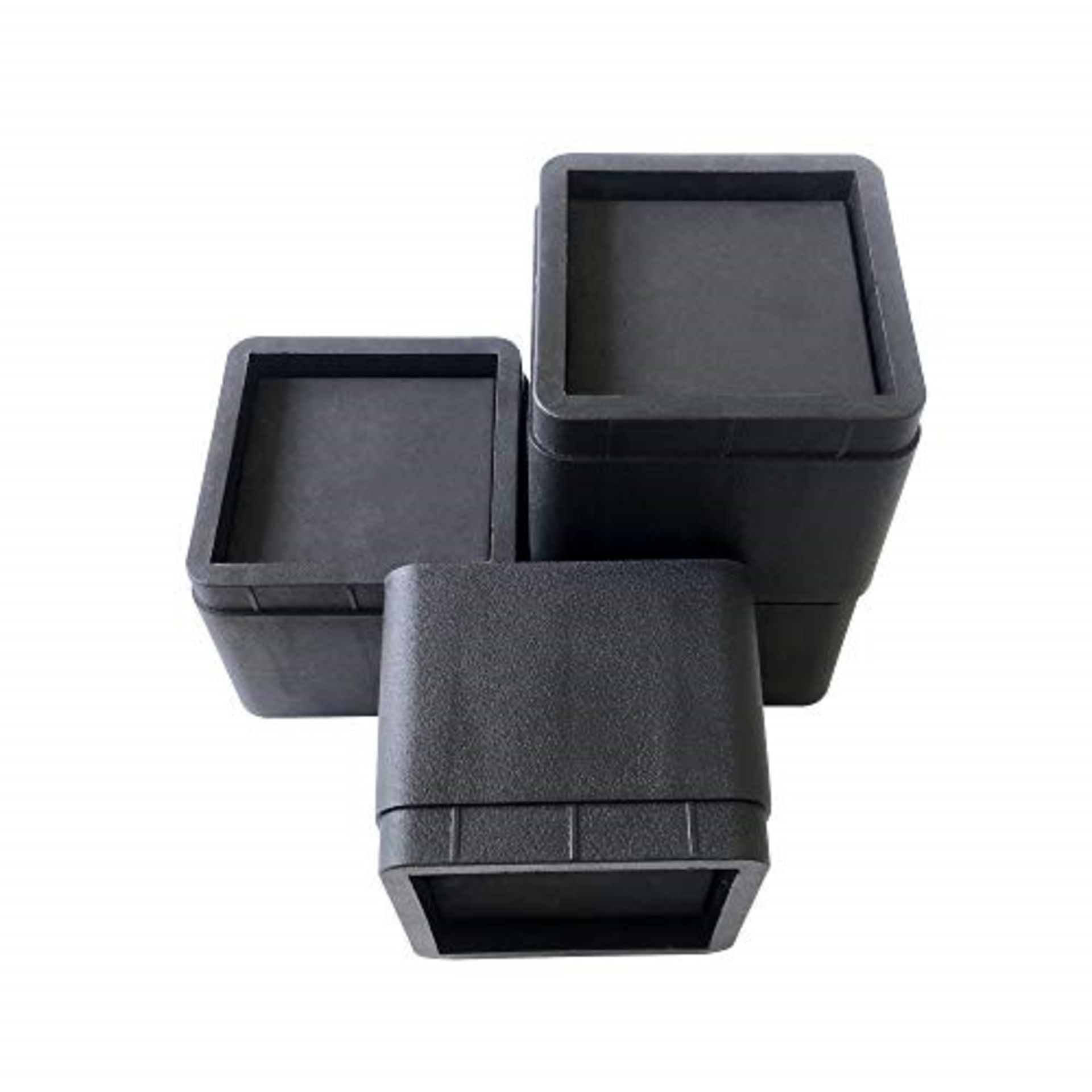 MIIX HOOM Bed Risers Heavy Duty | 4 Pack Black Square Elevator up to 7cm Per Riser | F
