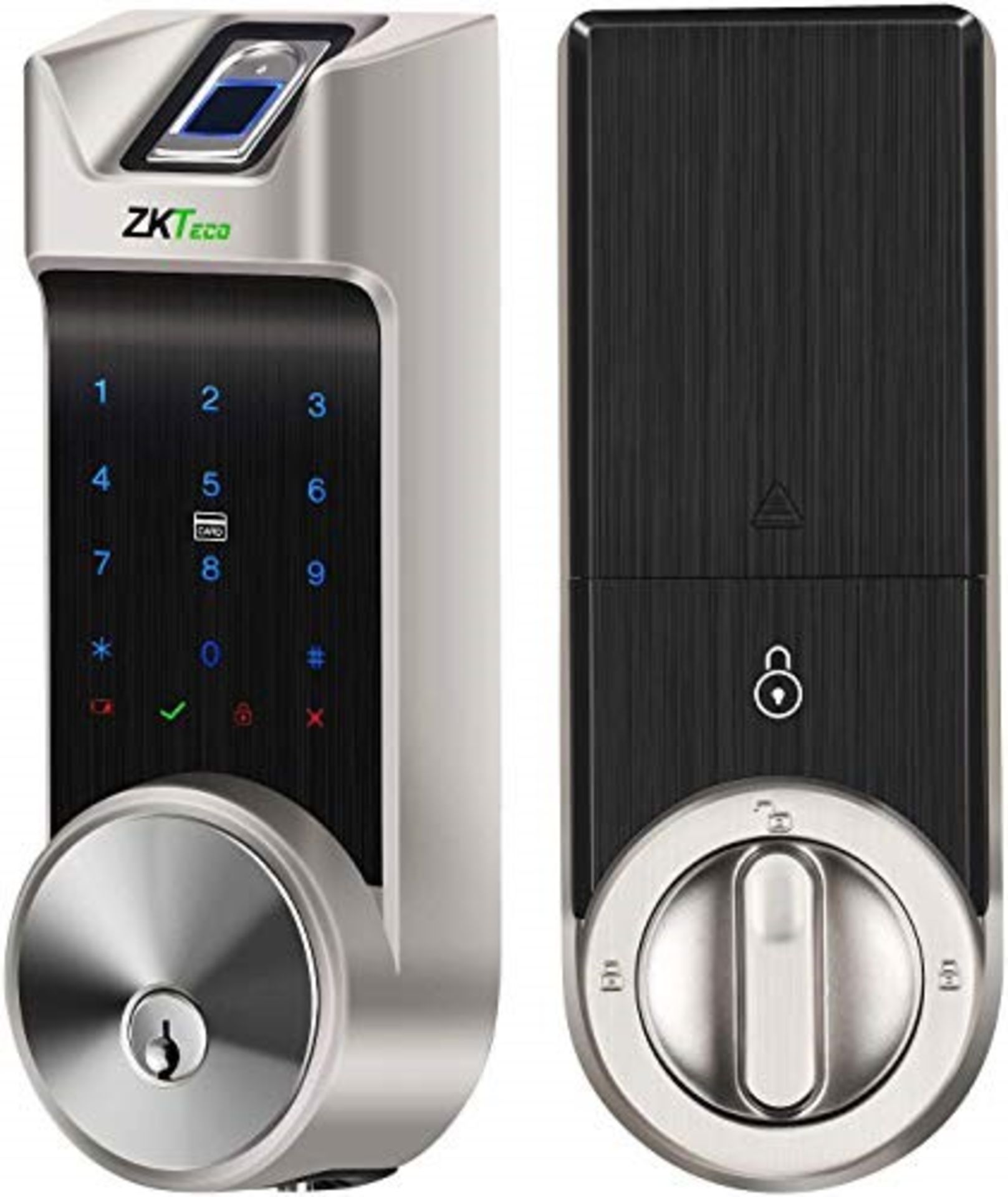 RRP £154.00 ZKTeco Fingerprint Door Lock Deadbolt, Touchscreen Keypad Auto Lock Smart Lock, 5-in-1