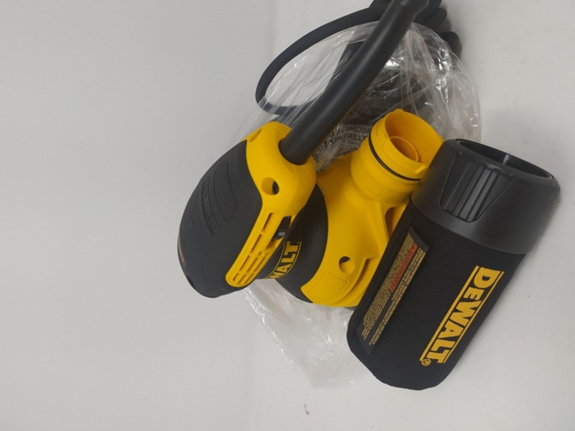 RRP £102.00 DEWALT DEWDWE6423L Random Orbital Sanders, Yellow/Black (100V Industrial Plug) - Image 2 of 2