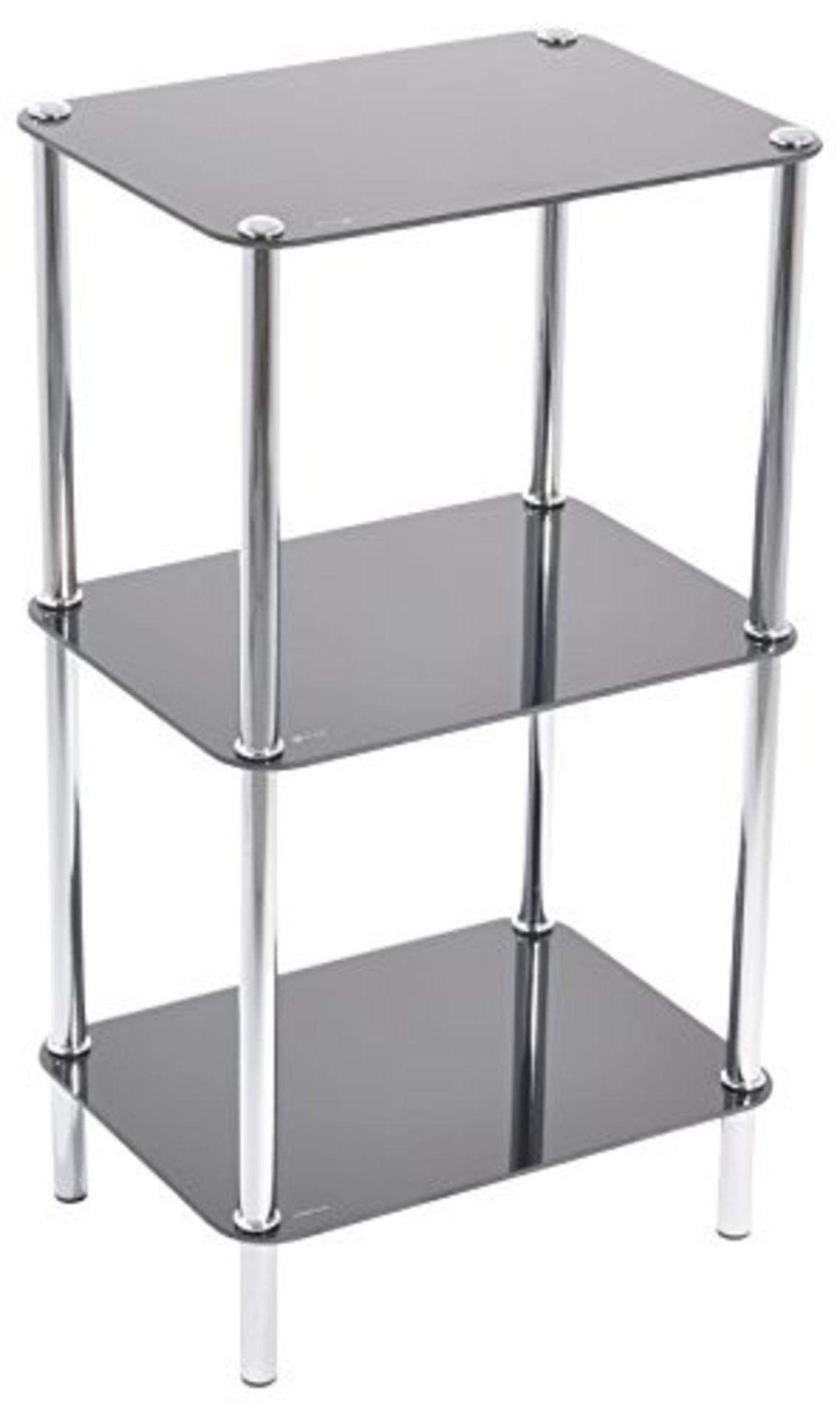 ASPECT Stockholm 3-Tier Display Glass Unit, 40 x 30 x 72 cm, Black