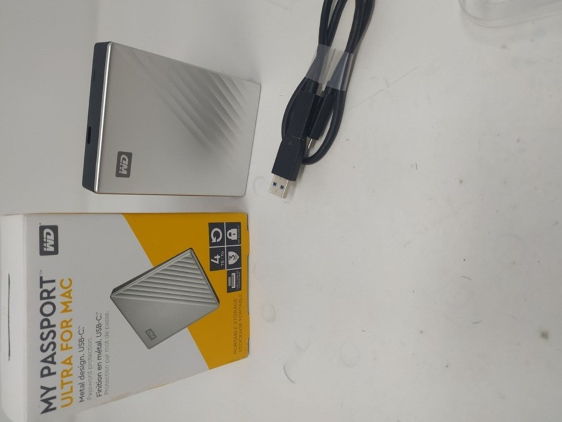 RRP £97.00 WD 4TB My Passport Ultra for Mac, USB-C ready Silver - Image 2 of 2