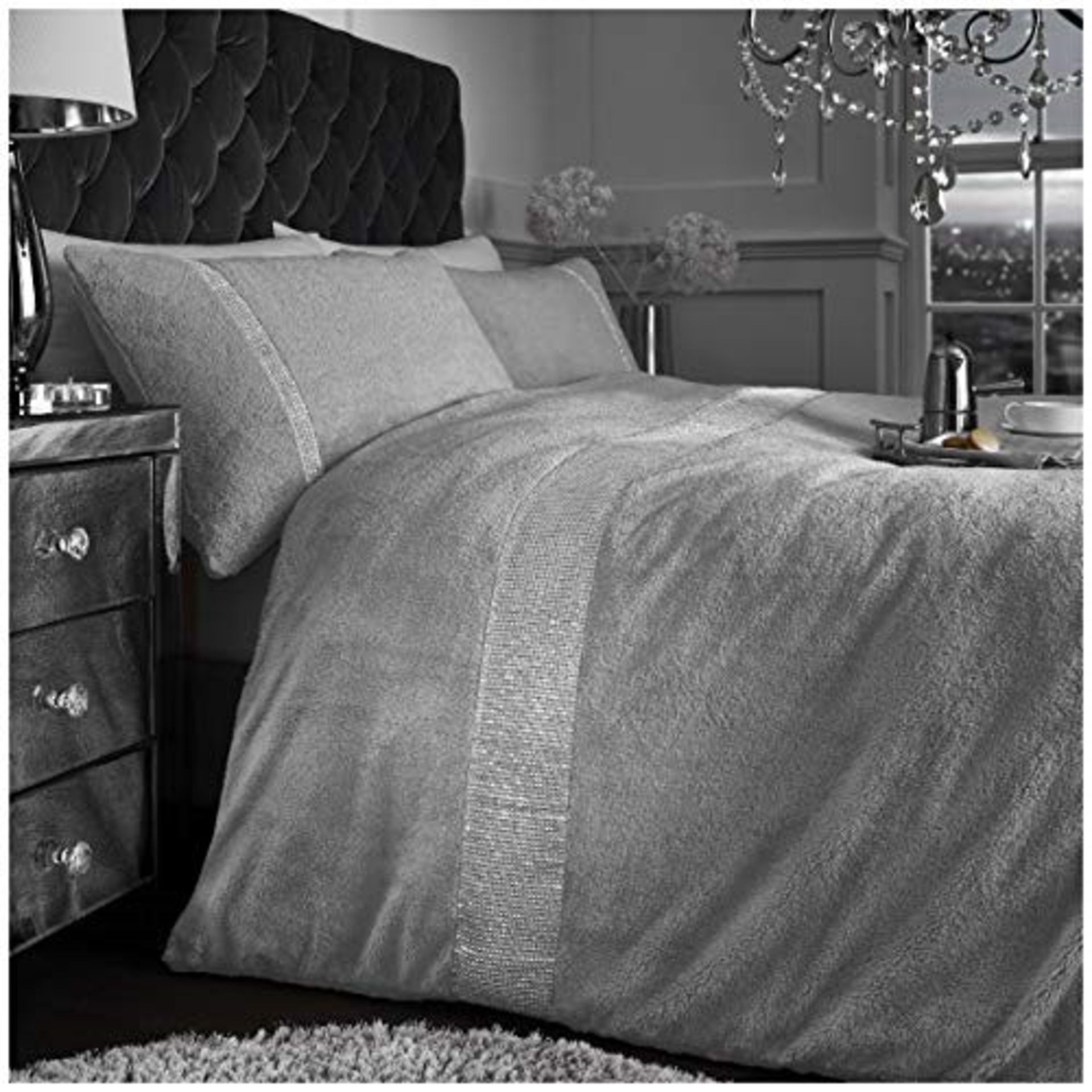 GAVENO CAVAILIA Premium Soft Teddy Sparkle Arcade Duvet Cover, Easycare Fluffy Fleece