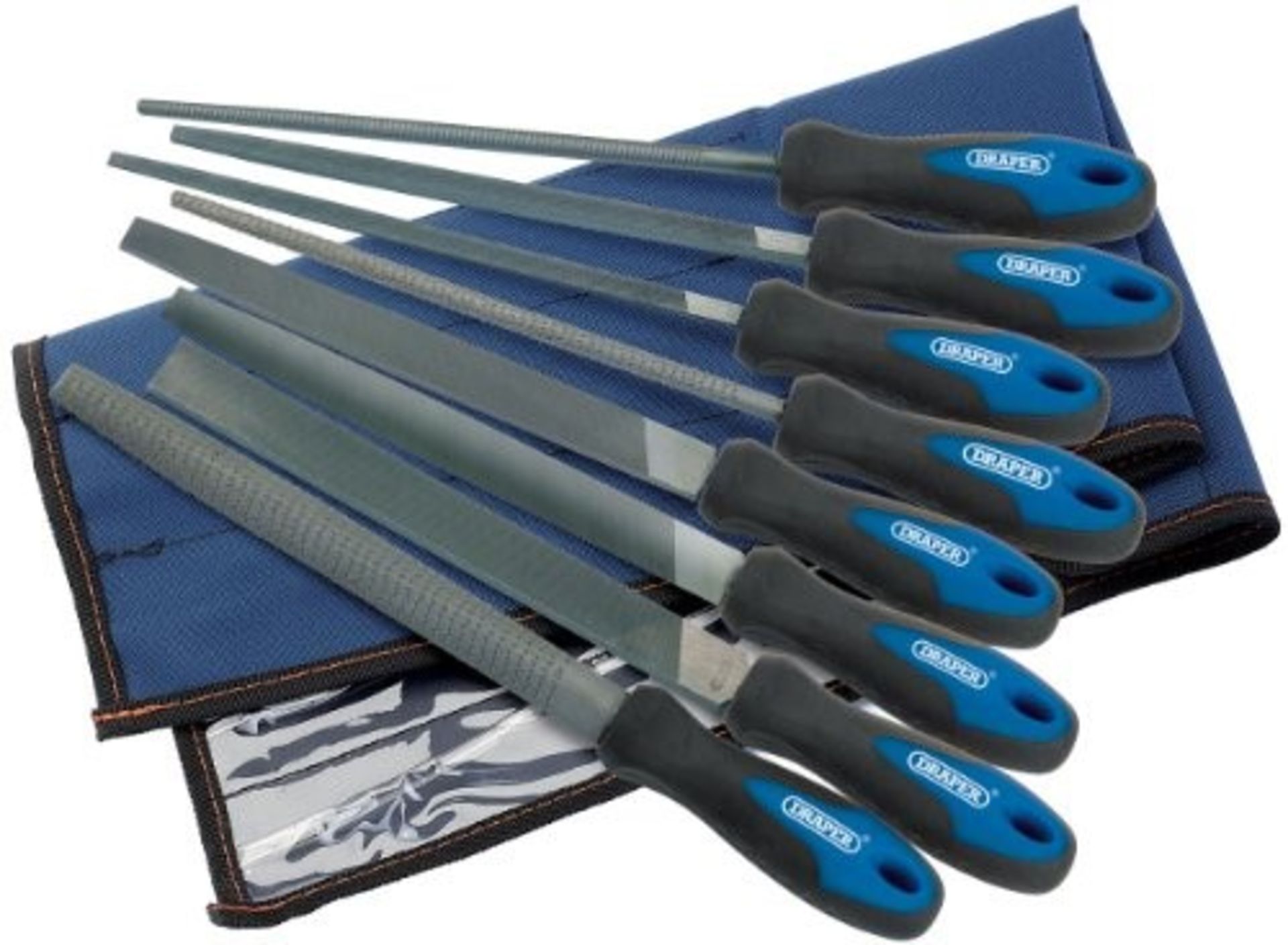 Draper 44961 Engineers File and Rasp Set with Soft Grip, 200mm, 8 Pieces