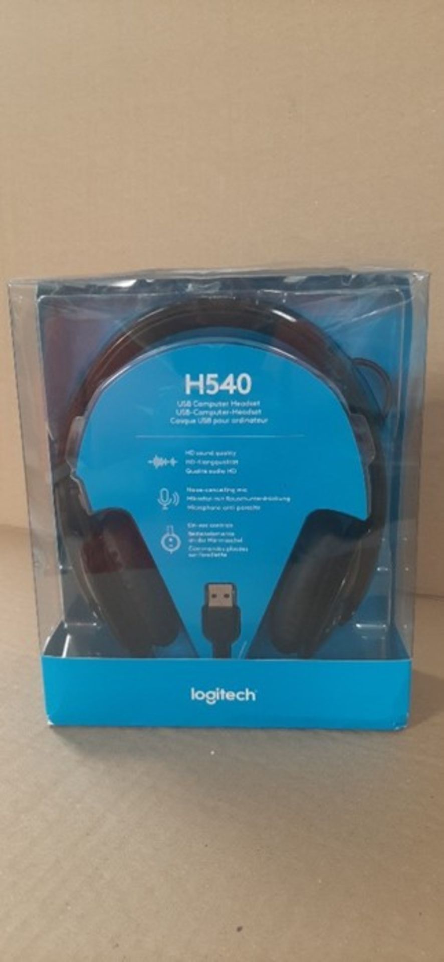 Logitech H540 Wired Headset, Stereo Headphone with Noise-Cancelling Microphone, USB, O - Image 2 of 2