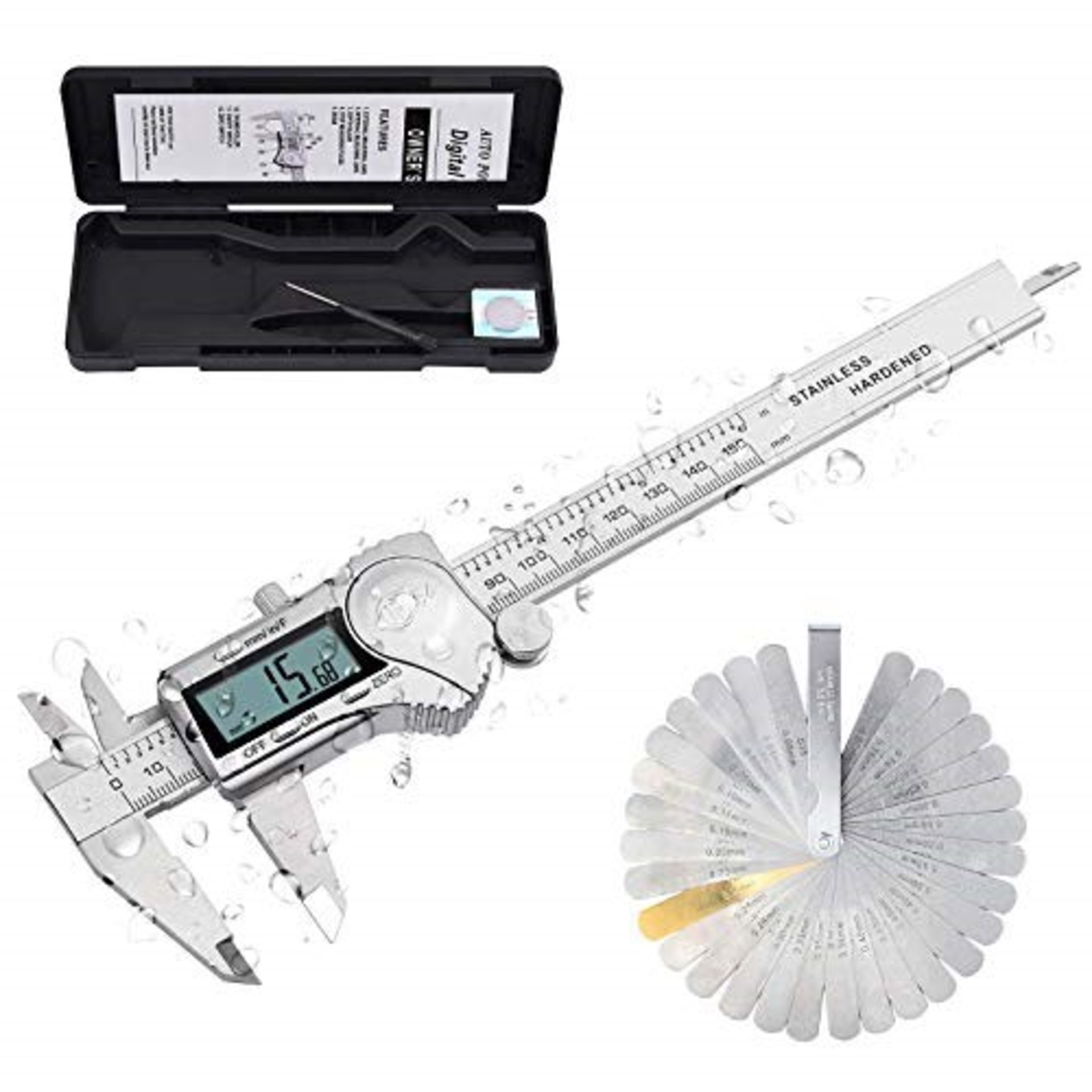 eSynic 150mm IP54 Waterproof Digital Vernier Caliper Stainless Steel Caliper 6 Inch Ve - Image 2 of 3