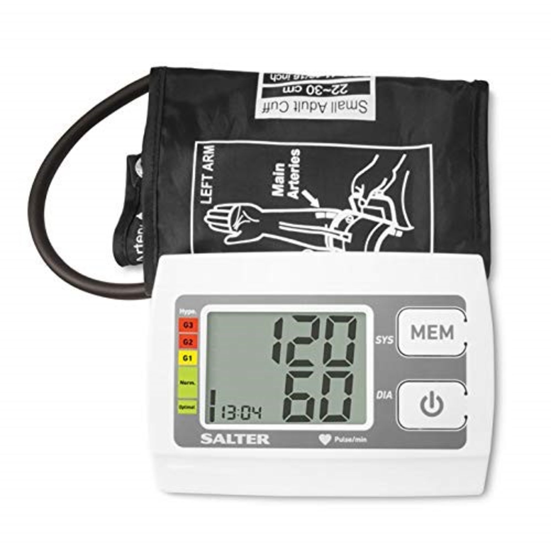 Salter Automatic Upper Arm Blood Pressure Monitor For Home Use, Heartbeat Detector, Hy