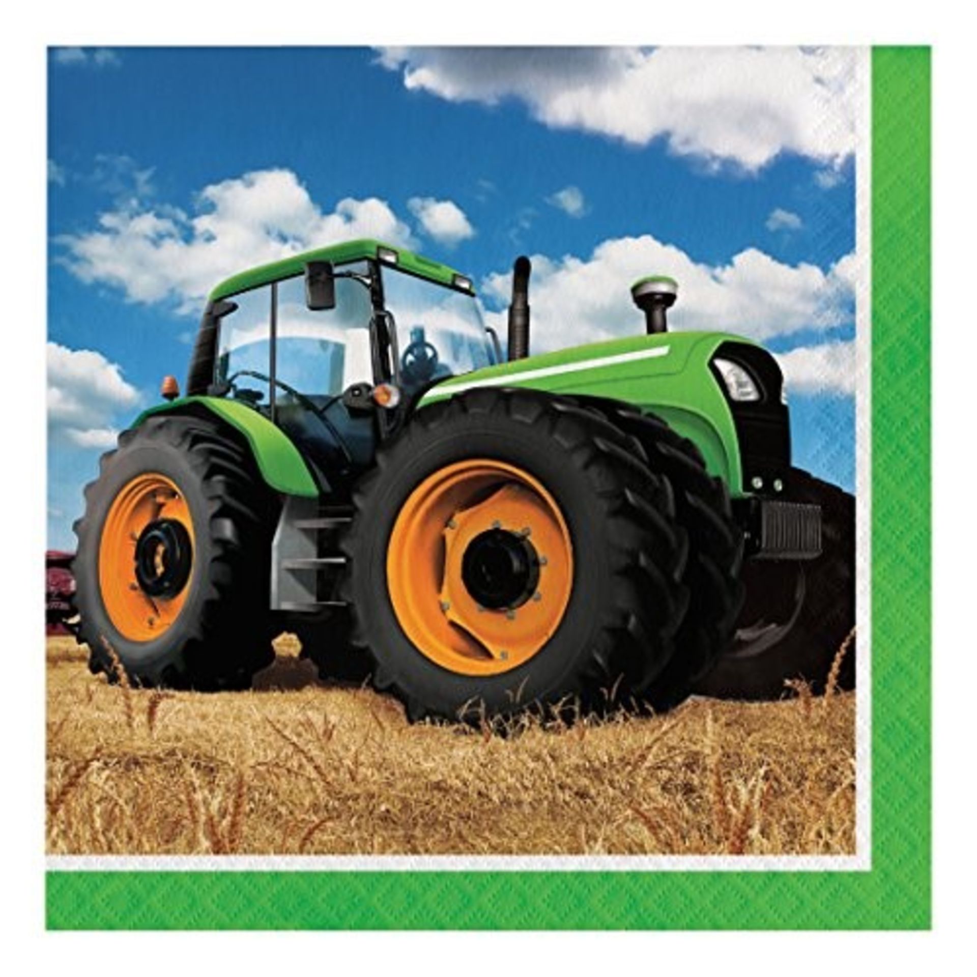 Creative Converting Tractor Time Paper Luncheon Napkins, 13"-16 Pcs, One size