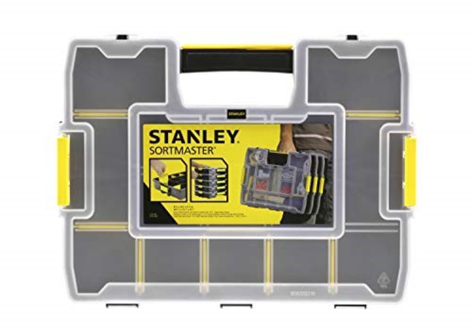 STANLEY Sortmaster Stackable Storage Organiser for Tools, Small Parts, Adjustable Comp