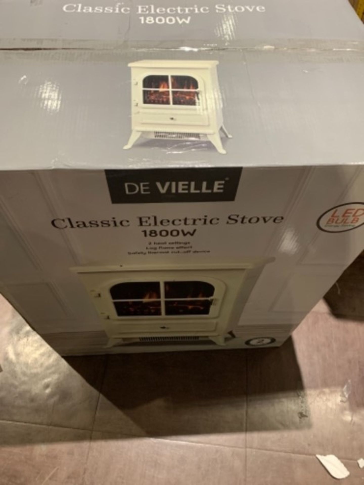 RRP £69.00 De Vielle Classic Electric Stove, Plastic, Cream, 41.5cm x28cm x54 cm - Image 2 of 3