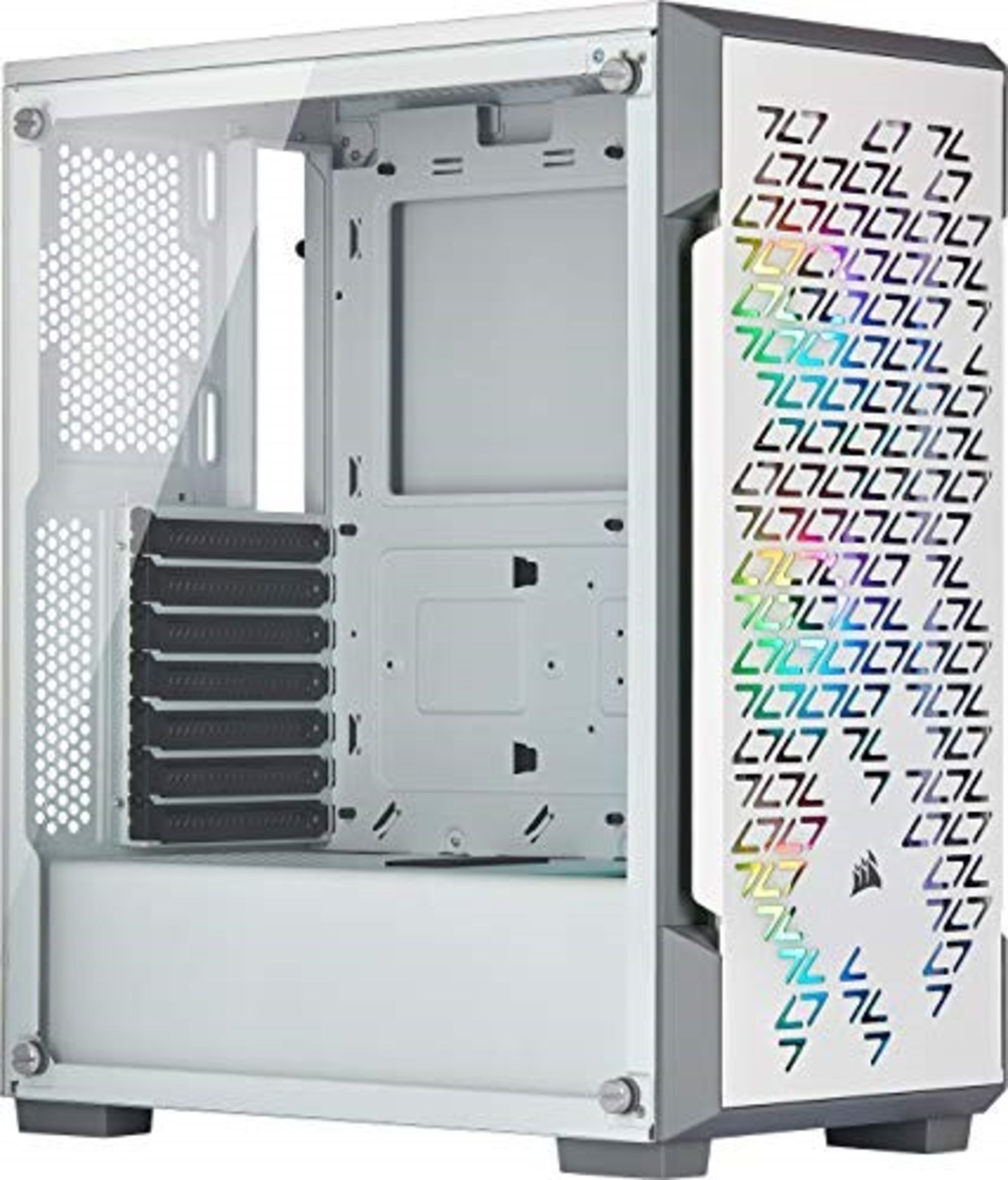 RRP £84.00 Corsair iCUE 220T RGB Airflow, Tempered Glass Mid-Tower ATX Smart Gaming Case, White