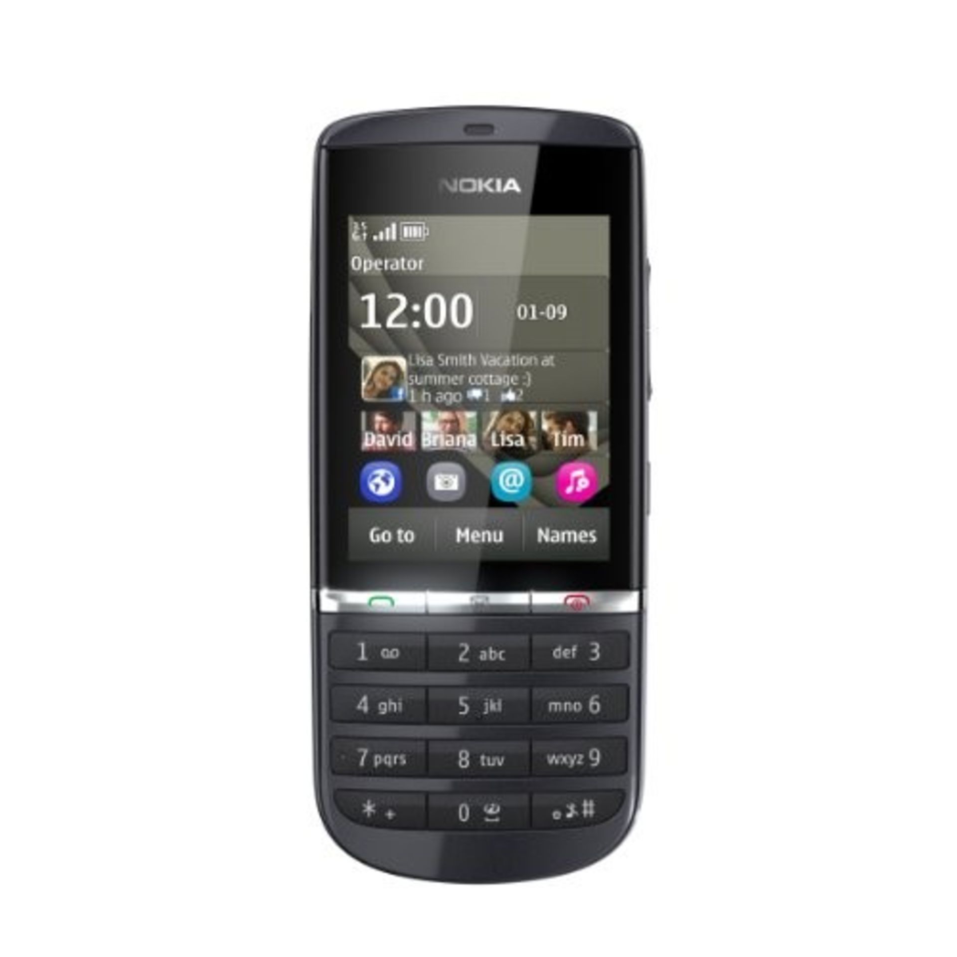 RRP £66.00 Nokia Asha 300 Sim Free Mobile Phone - Graphite (Refurbished)