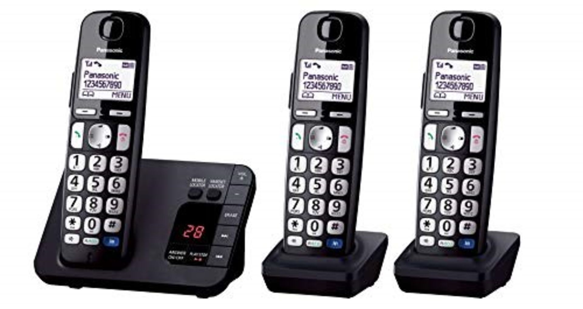 RRP £69.00 Panasonic KX-TGE723 Big Button DECT Cordless Telephone with Nuisance Call Blocker & Di