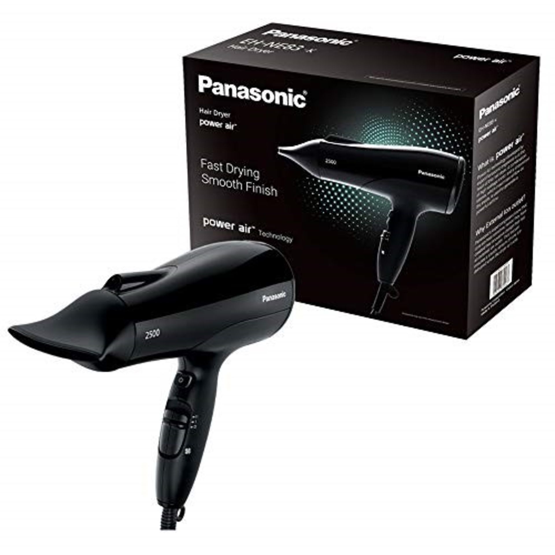 Panasonic EH-NE83 Power Air Hair Dryer for Smooth, Fast Drying (Black) 2500 W