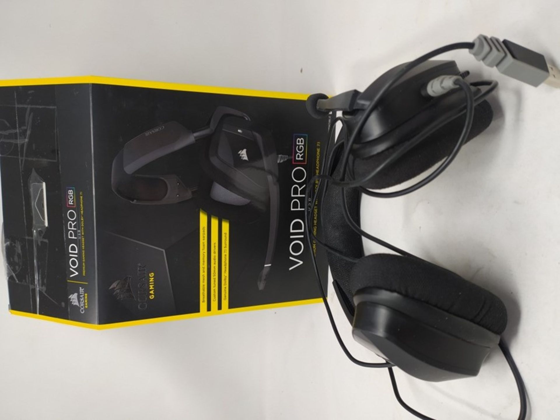 RRP £65.00 Corsair Void PRO RGB USB Gaming Headset (Customisable RGB Lighting, Microfibre Memory - Image 2 of 2