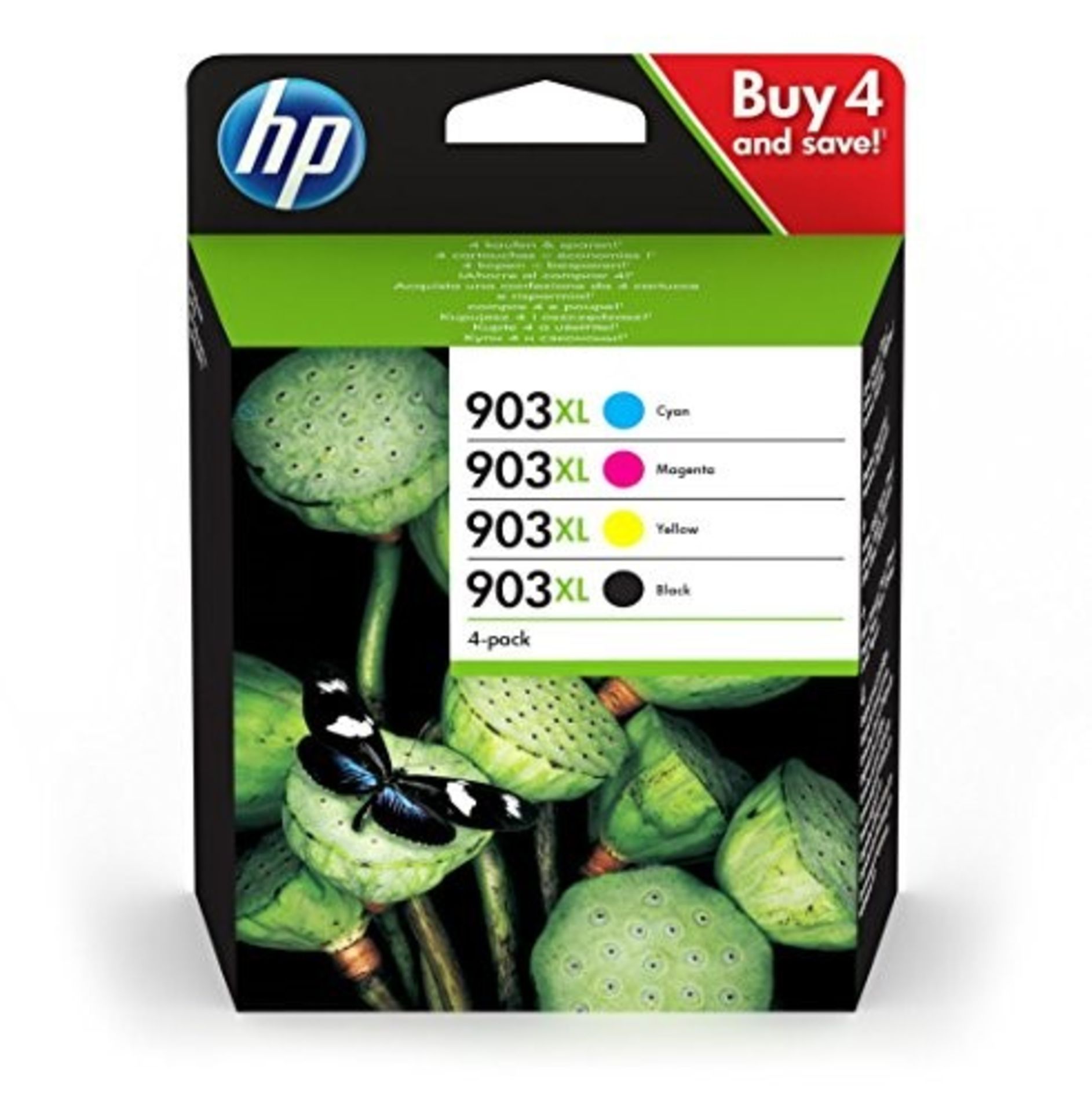 RRP £85.00 HP 3HZ51AE 903XL High Yield Original Ink Cartridges, Black/Cyan/Magenta/Yellow, Multip