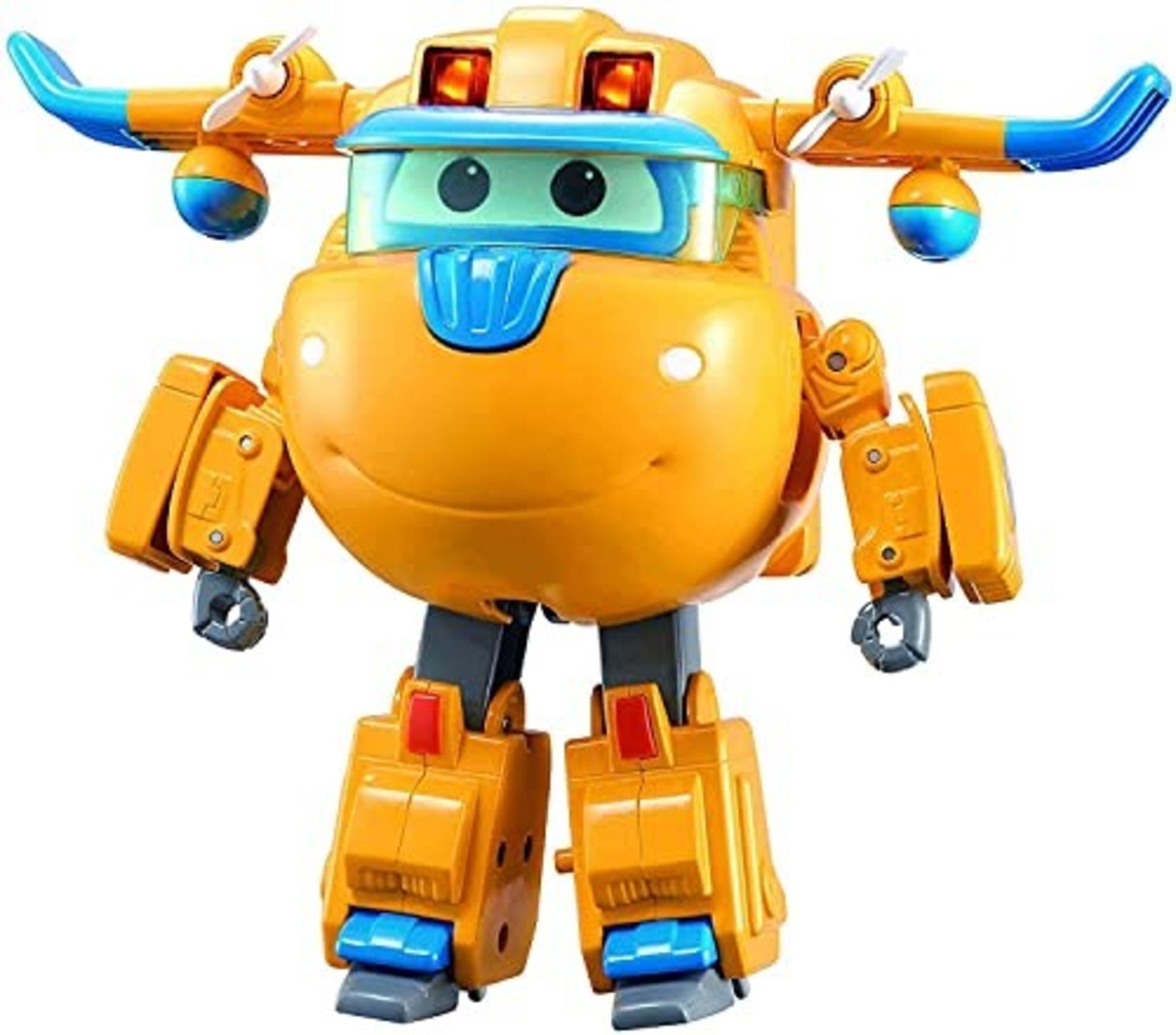 Super Wings EU740430 Character Deluxe Transforming Supercharged Donnie, Yellow