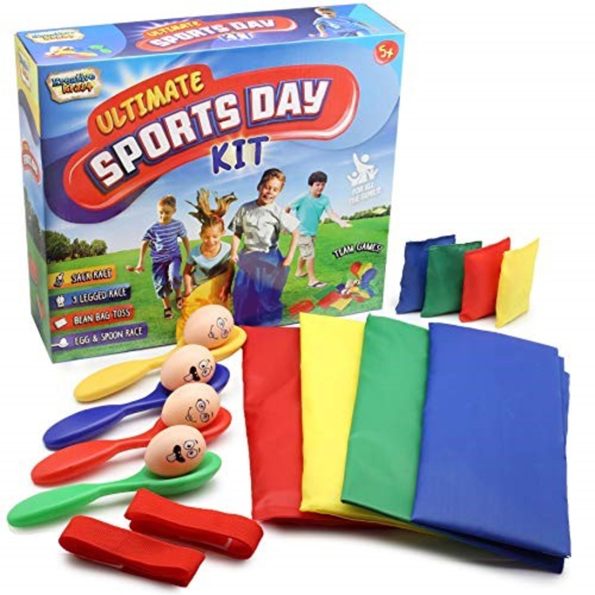 KreativeKraft Sports Day Kit | Giant 18 Pieces Mega Set For Traditional Outdoor Lawn G
